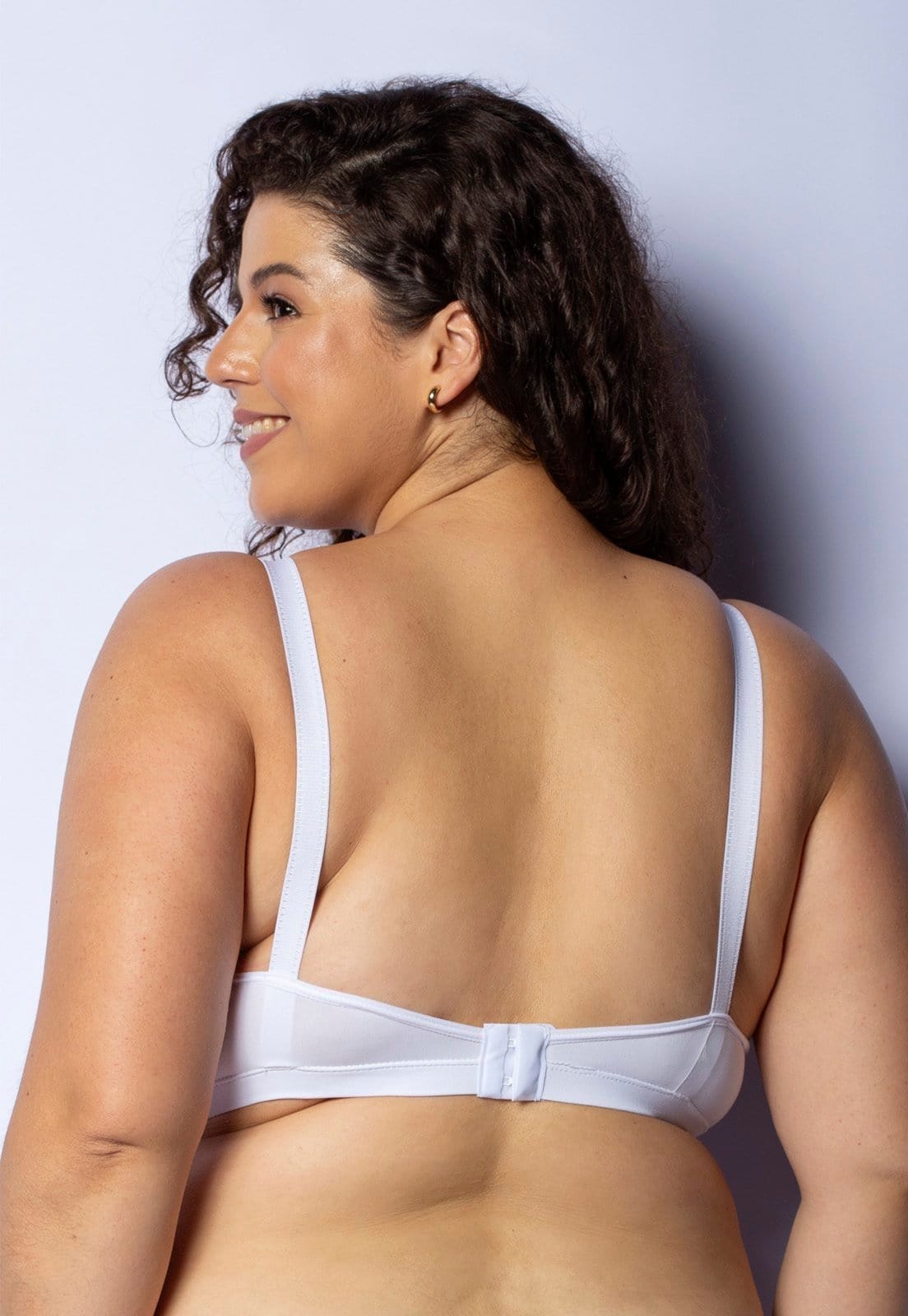 Vista 2 Sutiã Plus Size Gabi Lingerie Renda Sexy com Bojo Alça Reforçada Gabi Lingerie branco
