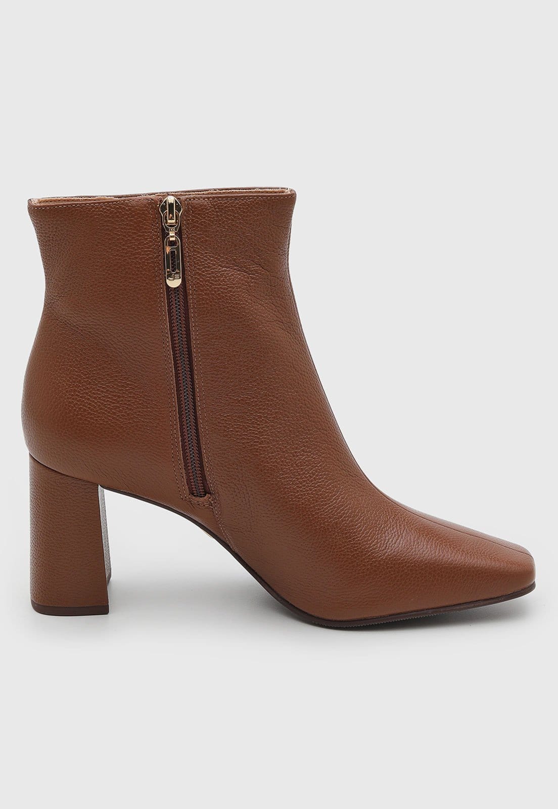 Vista 2 Bota Feminina Jorge Bischoff Salto Cano Baixo Jorge Bischoff marrom