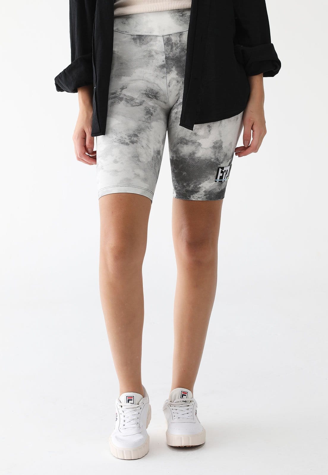 Bermuda Ciclista Fila Ajustada Street Hop Off-White