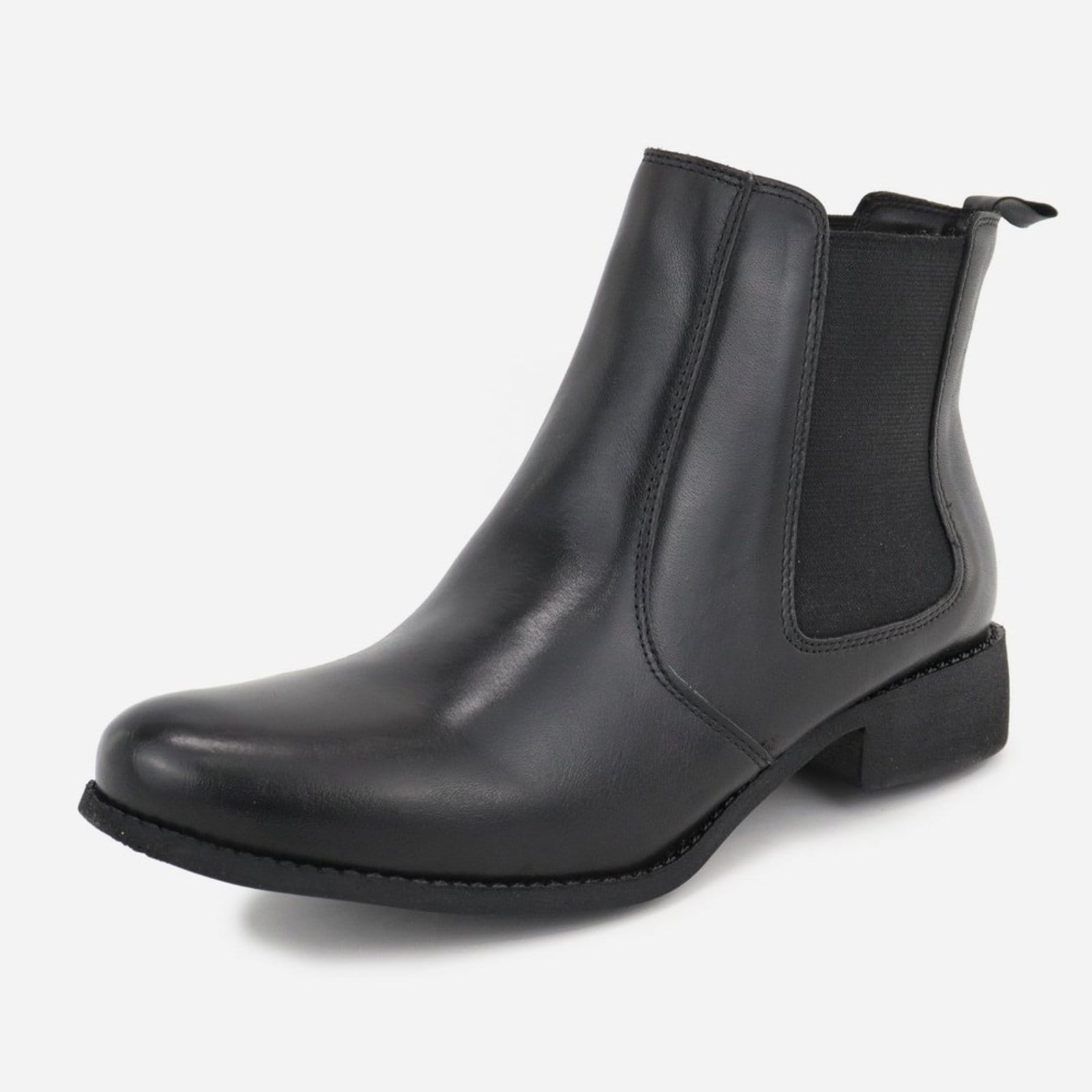 Bota Maria Paua Store Chelsea Feminina Couro Cano Curto Salto Baixo Basic