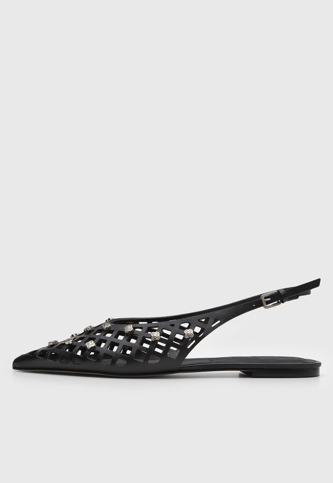 Sapatilha Feminina Capodarte Slingback Recortes Vazados Preta