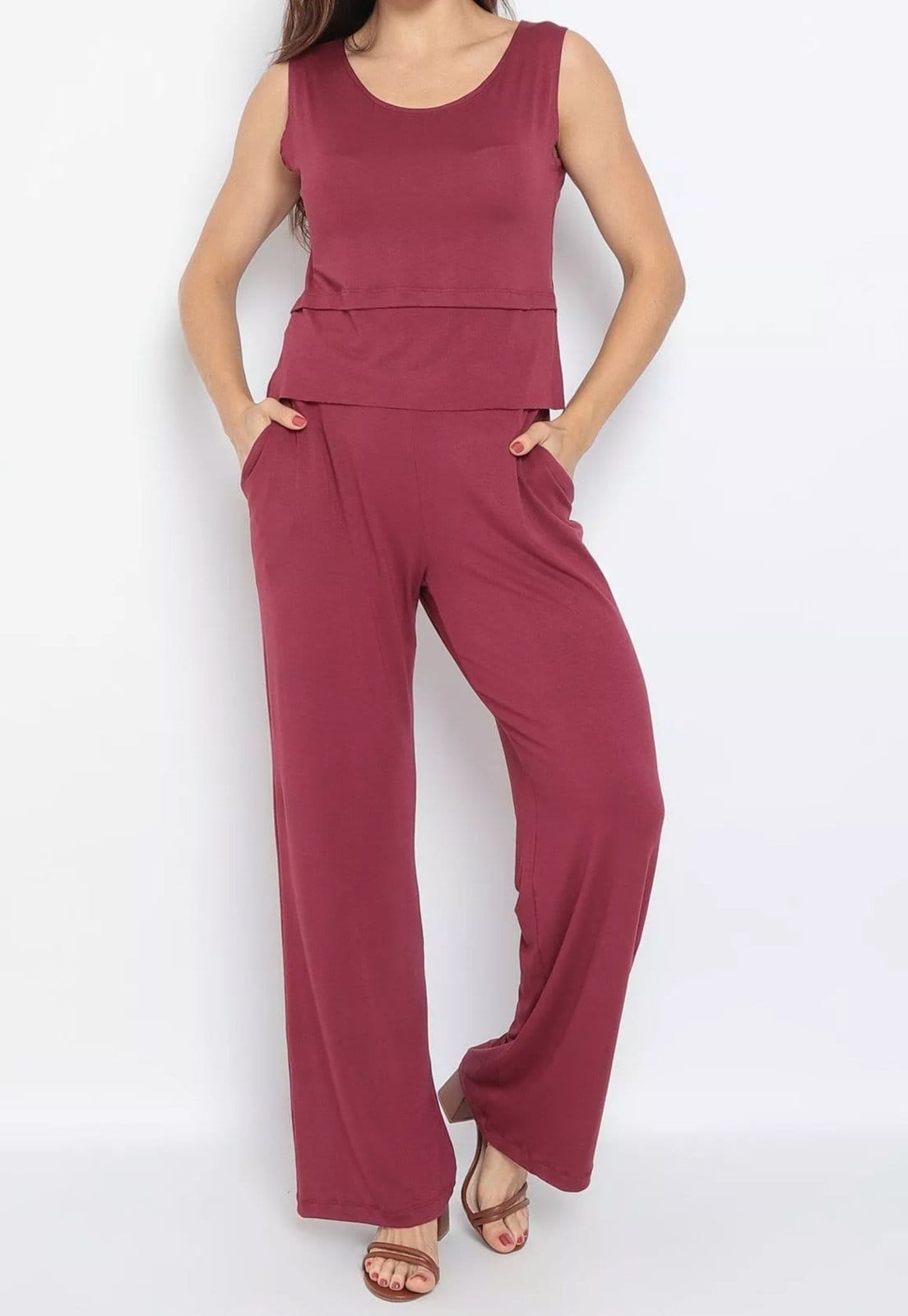 Conjunto Viscolycra Maria Paes Calça e Regata