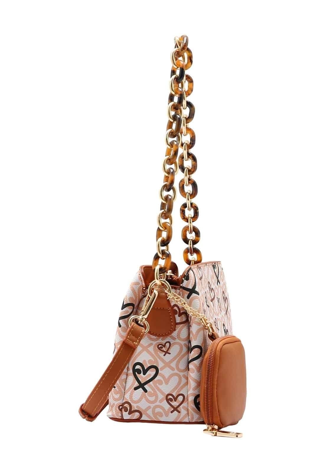 Vista 2 Bolsa Feminina Chenson Original Classic Heart Ombro 3484990 Chenson nude