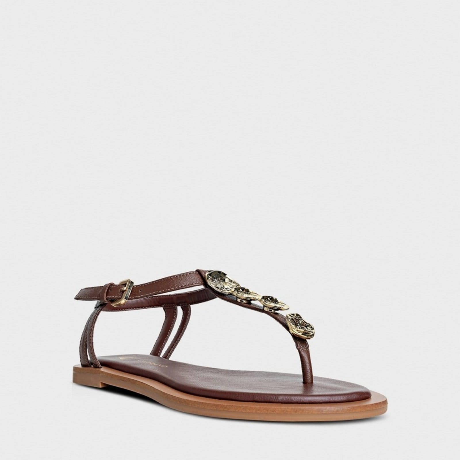 Vista 2 Rasteira Coin Couro Carrano 676026 Carrano marrom