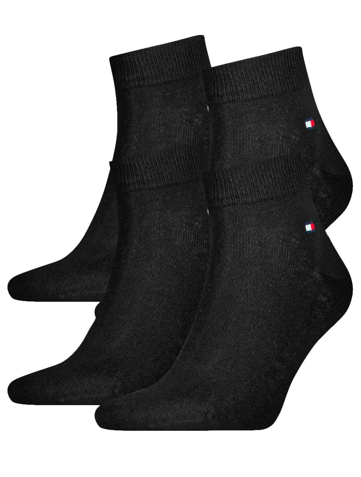 Meia Tommy Hilfiger TH Men Quarter Preta Kit 2 Pares