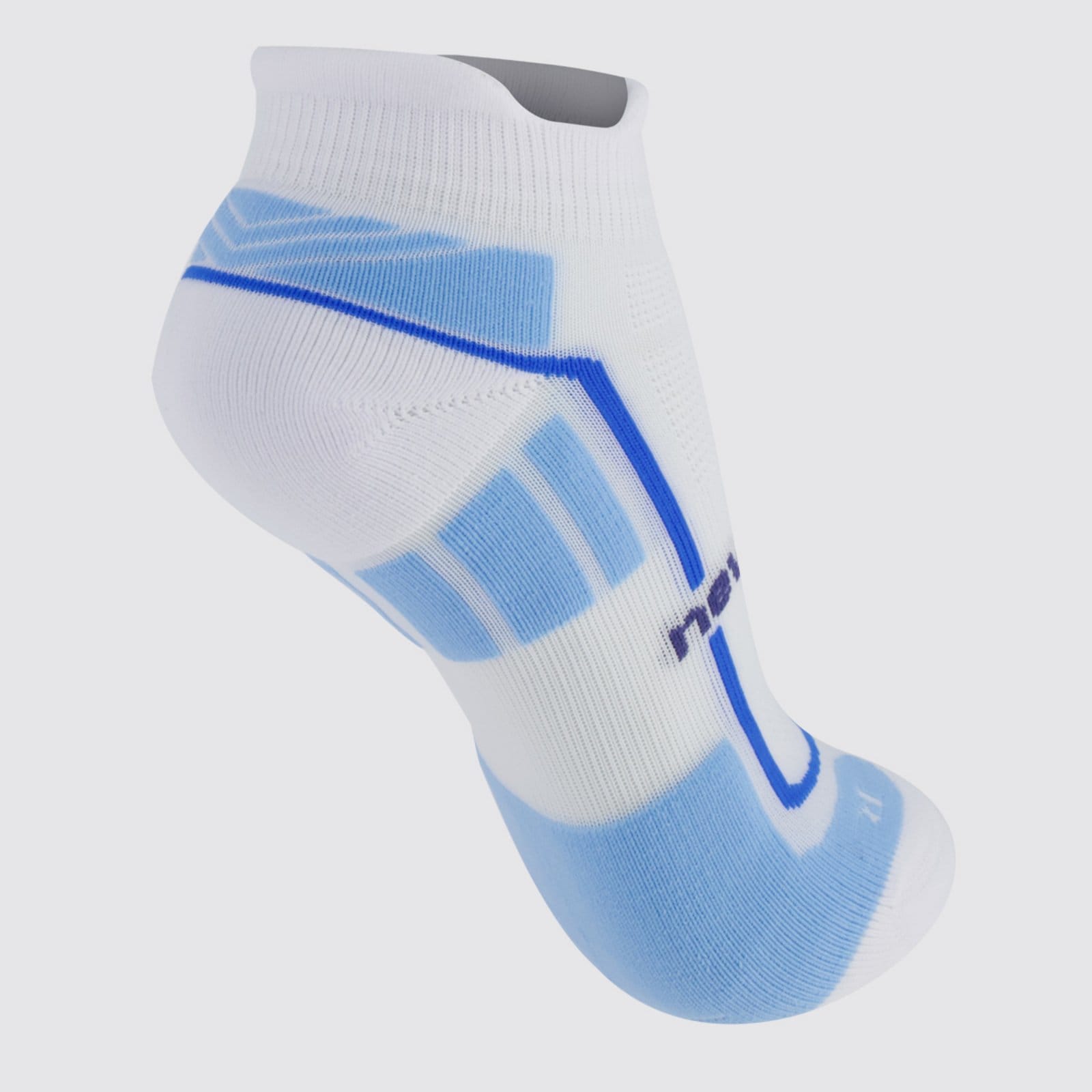 Vista 2 Meia New Balance Cano Invisível Feminina Branca e Azul New Balance branco azul