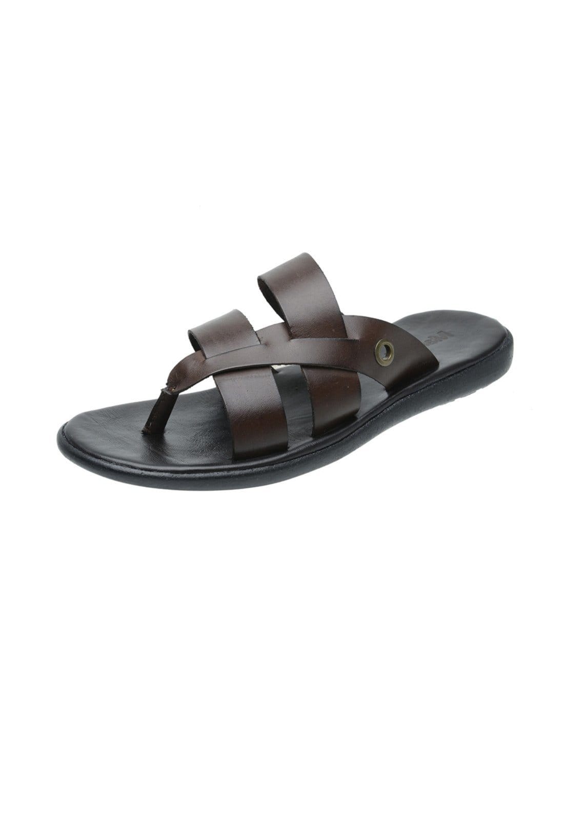 Chinelo Masculino Conforto Malbork Trançado Couro Café 492 Café