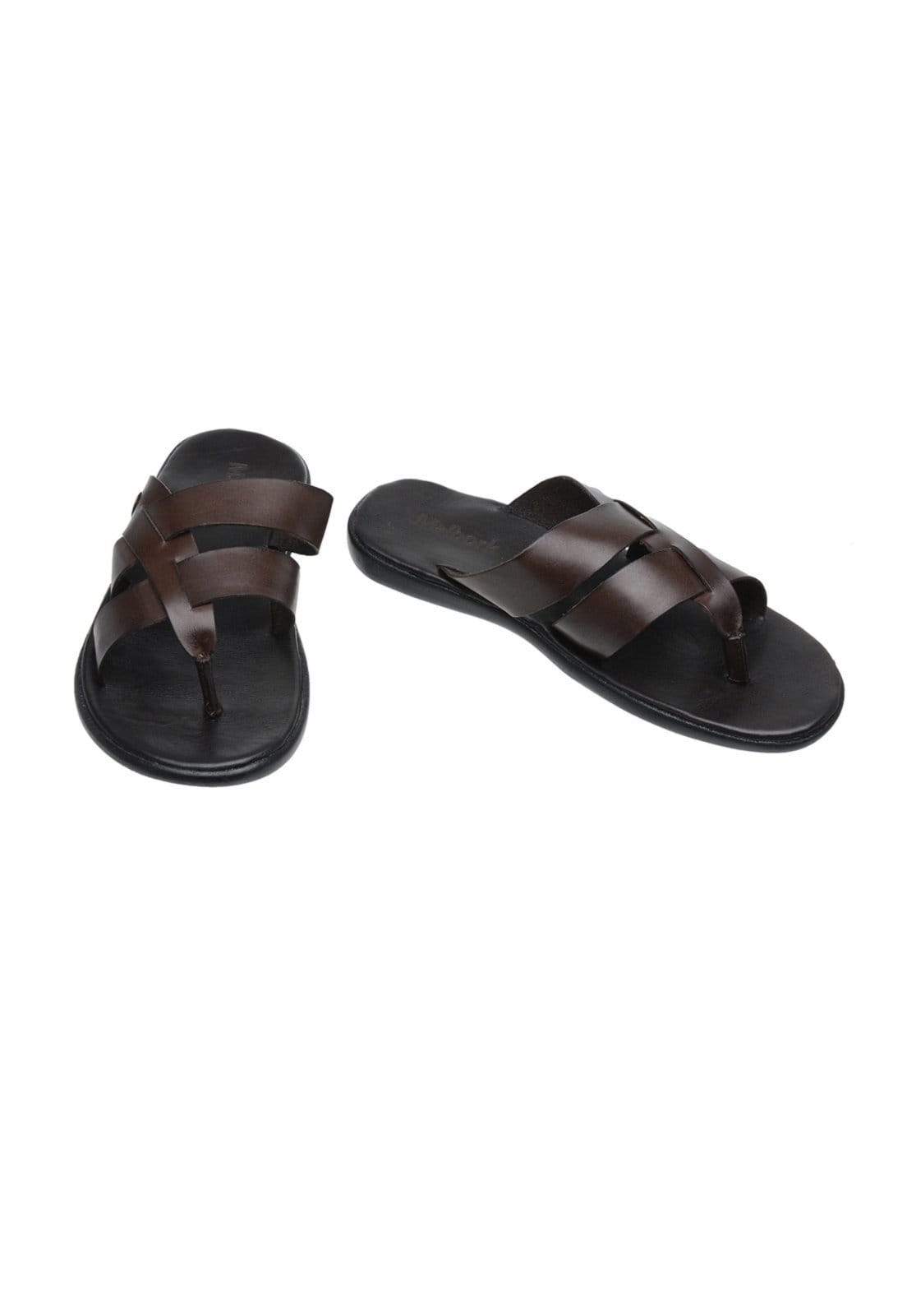 Vista 2 Chinelo Masculino Conforto Malbork Trançado Couro Café 492 Café Malbork marrom