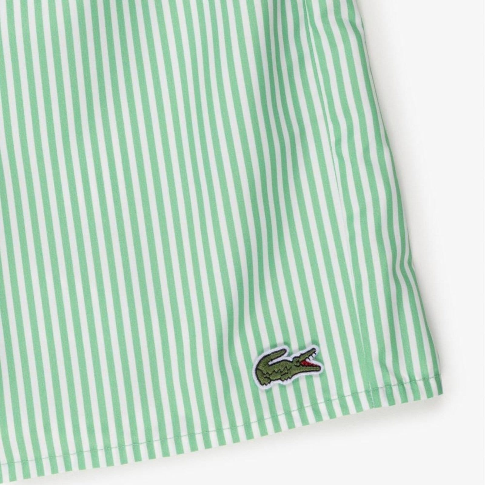 Vista 2 Sunga de Natação Listrada Texturizada de Comprimento édio Lacoste verde