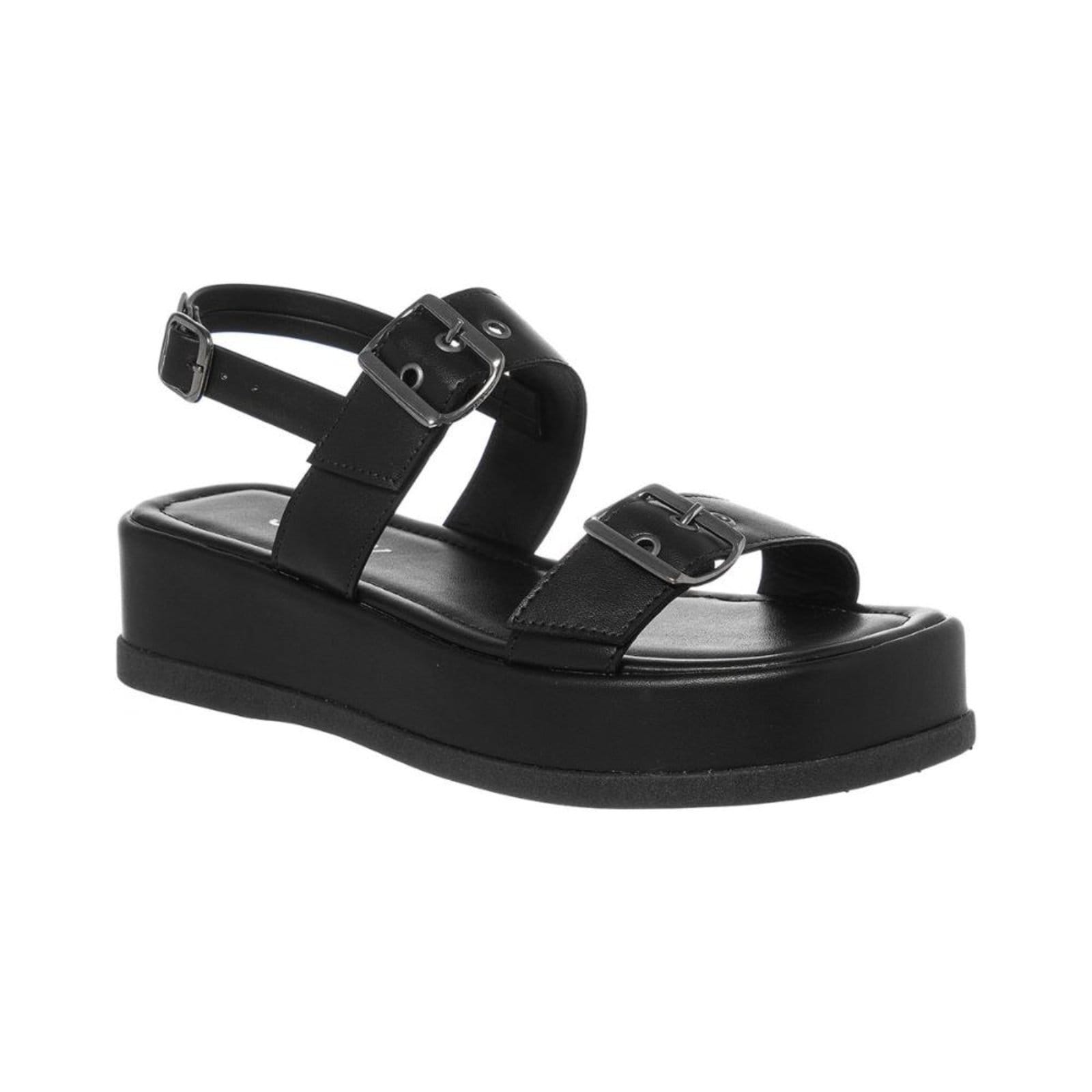 Sandália Papete Fivelas Ajustável Moda Flatform Confortável