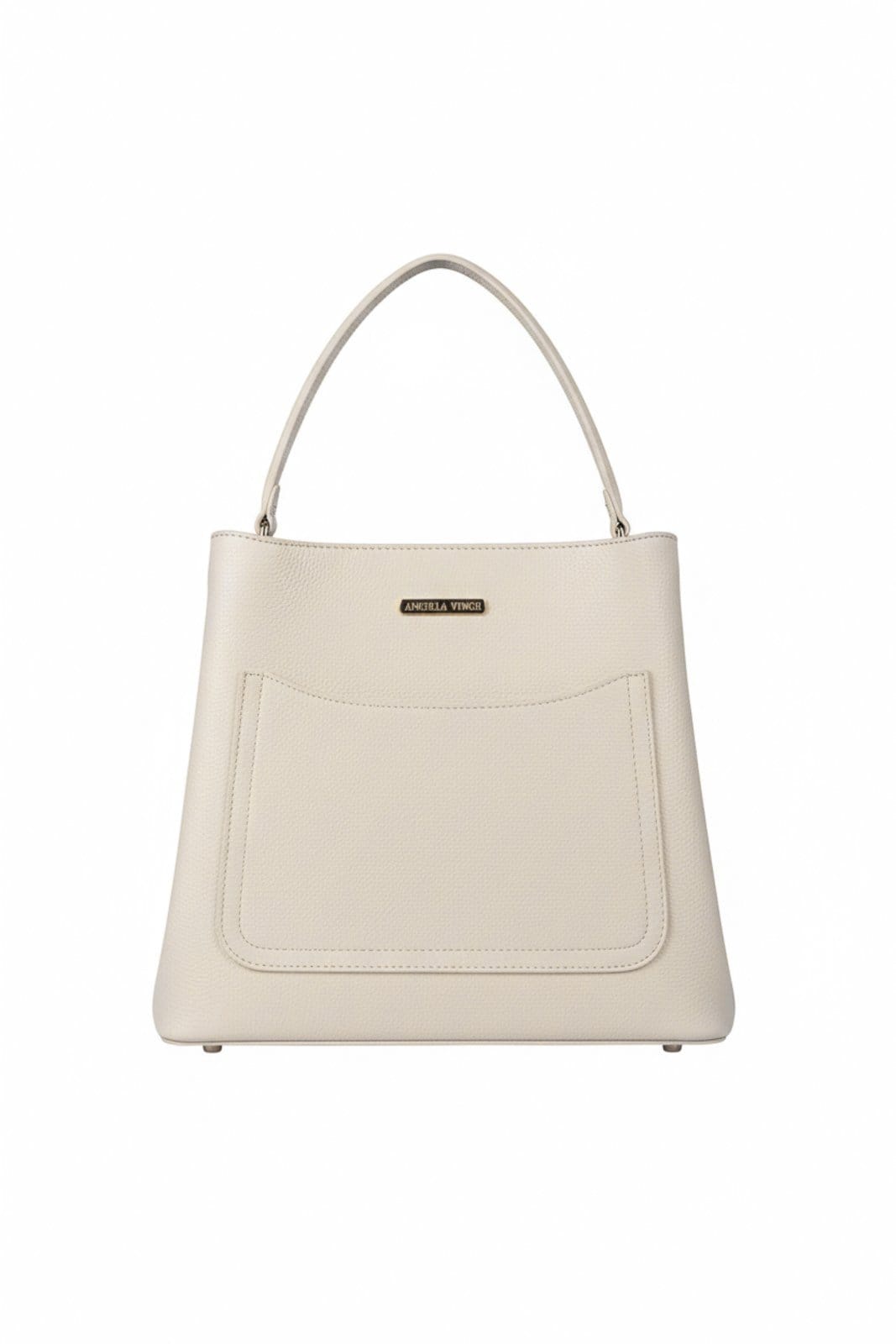 Bolsa de mão em couro liso Madu - Marfim