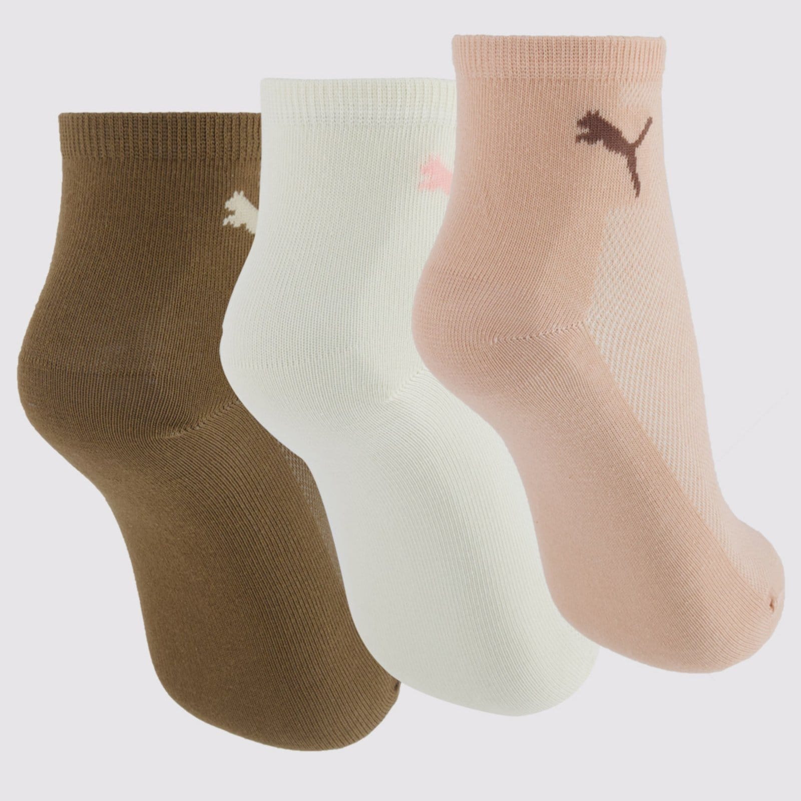 Vista 2 Kit Meia Puma 3 Pares Cano Médio Feminina e M Puma rosa