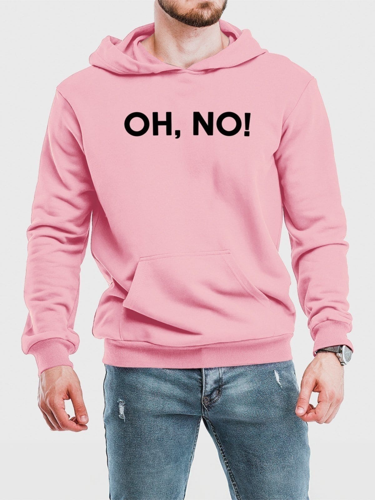 Vista principal Moletom Masculino Canguru Oh No Benellys Claro Benellys rosa