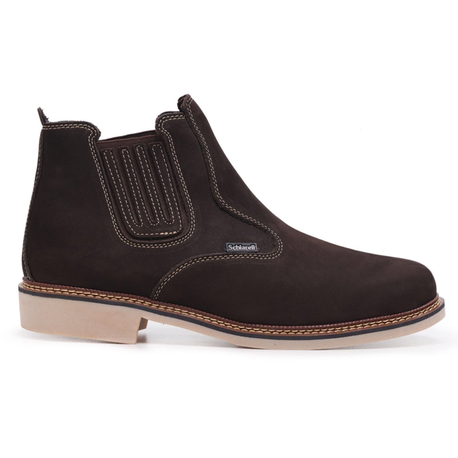 Bota Botina Masculina de Couro Sola de Borracha Country Roça Sítio Macia Moderna 525