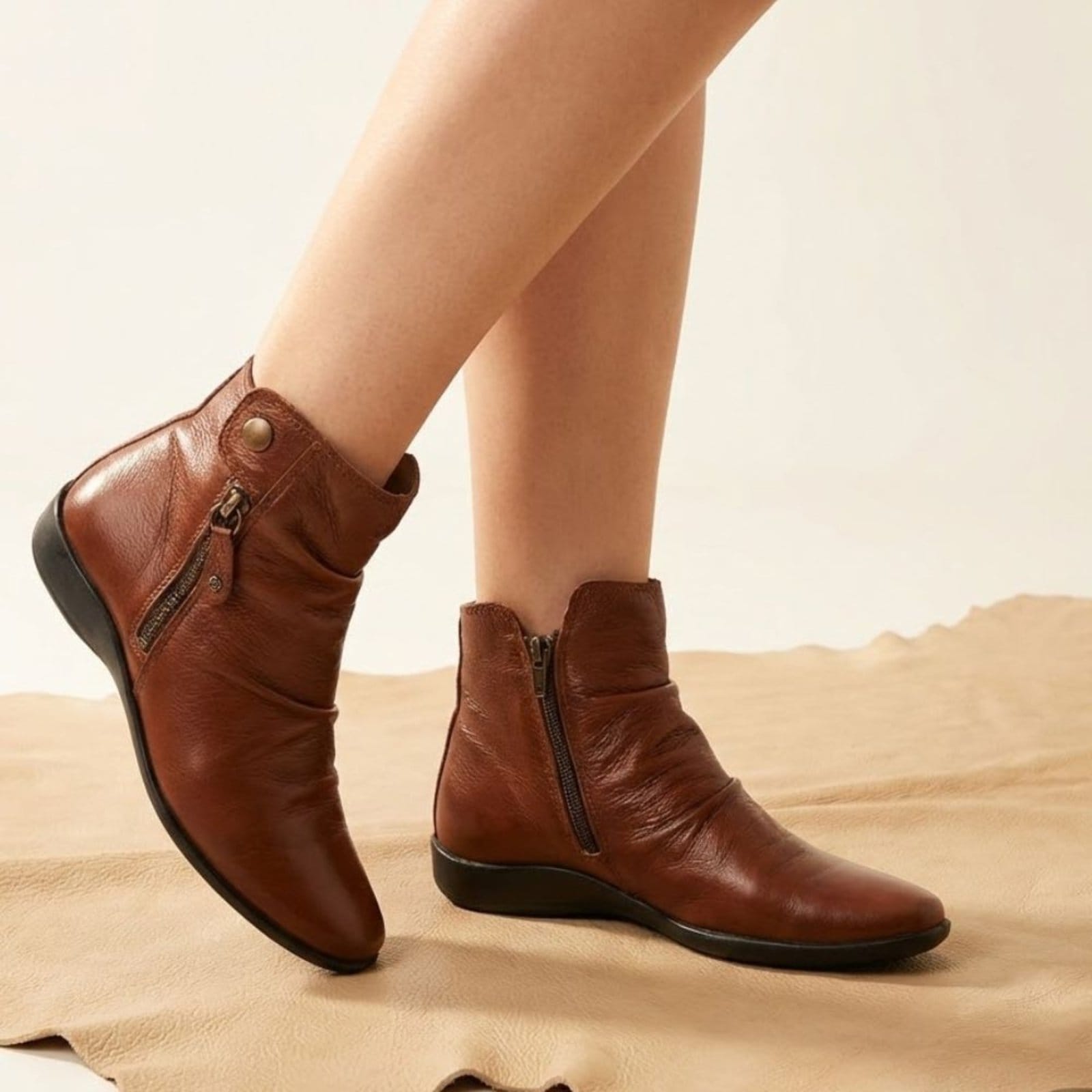 Vista 2 Bota Angel Couro Comfort Mogno - ANG867 Perlatto marrom