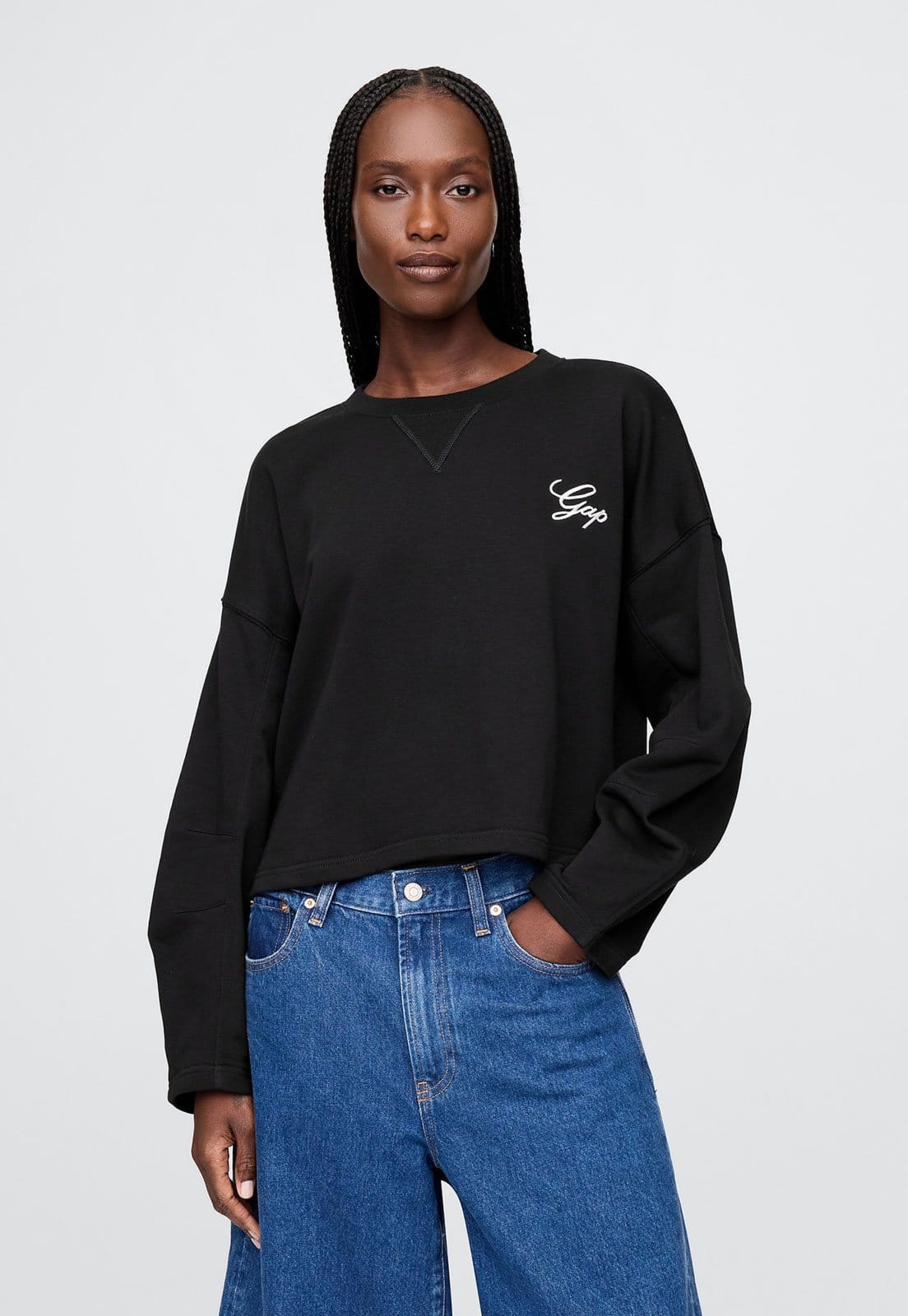 Blusa de Moletom Fechada GAP Logo Preta