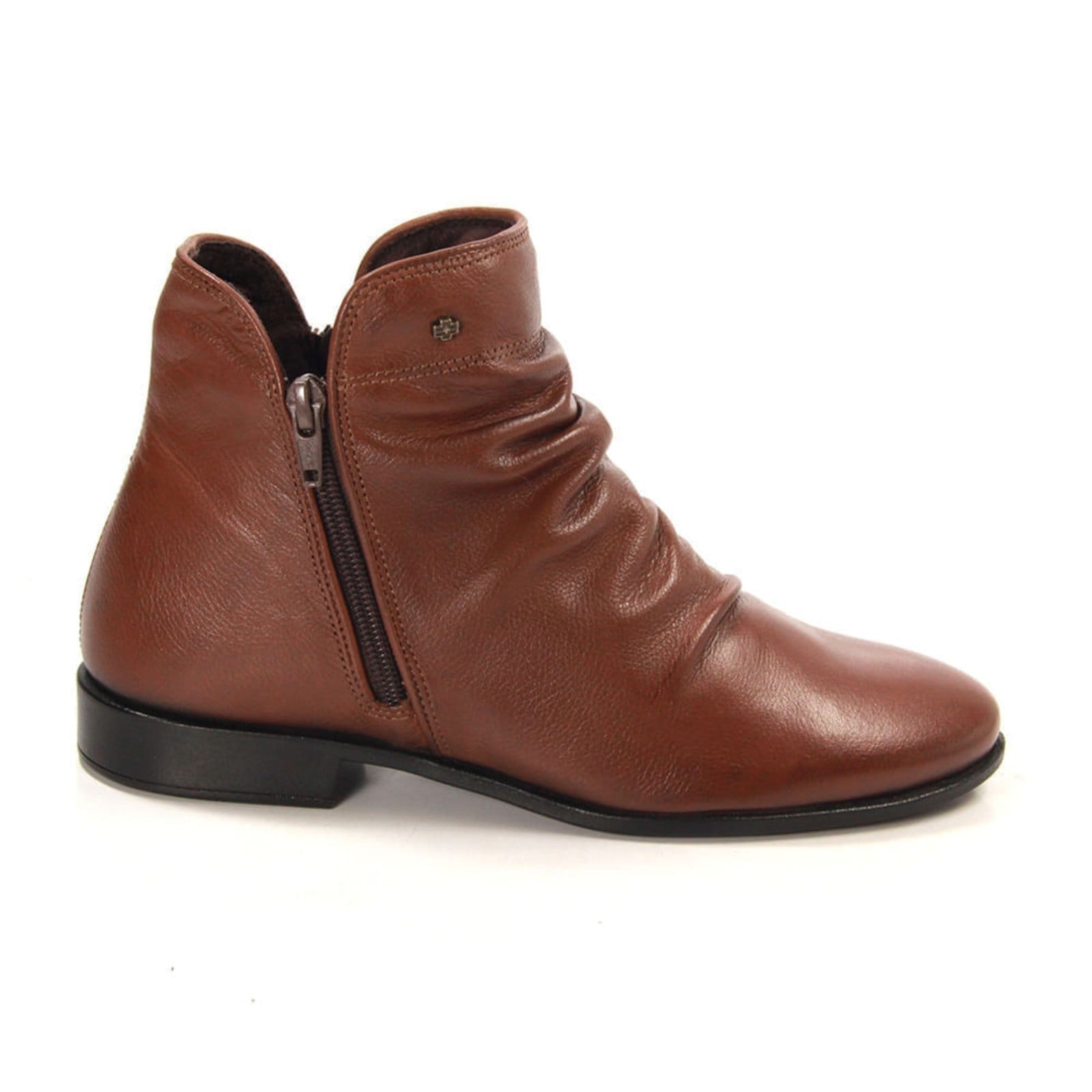 Bota Luna Couro Comfort Mogno - LUN679