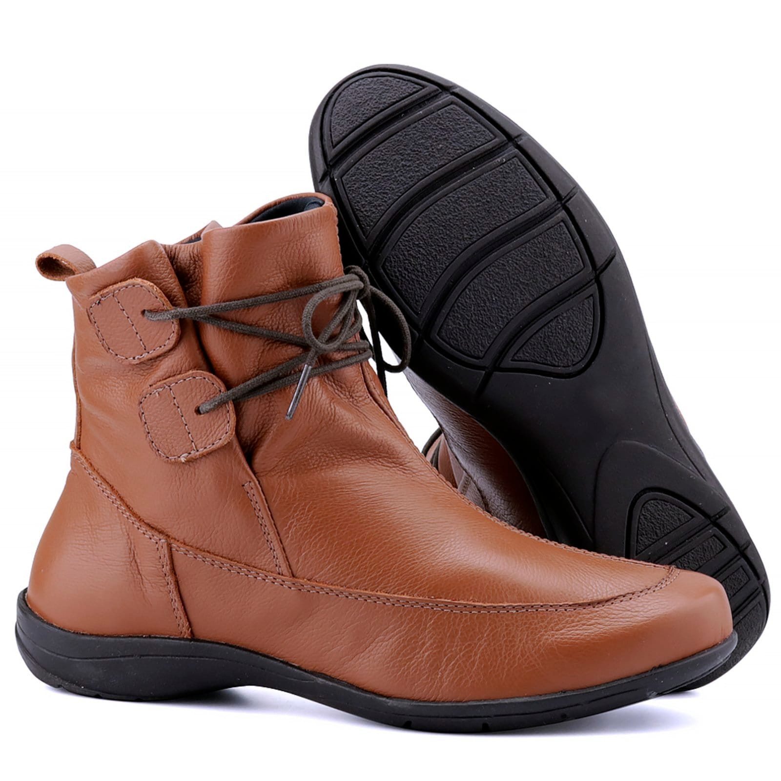 Vista 2 Bota Rasteira Mr. Gutt Cano Curto Couro Chocolate Mr. Gutt marrom