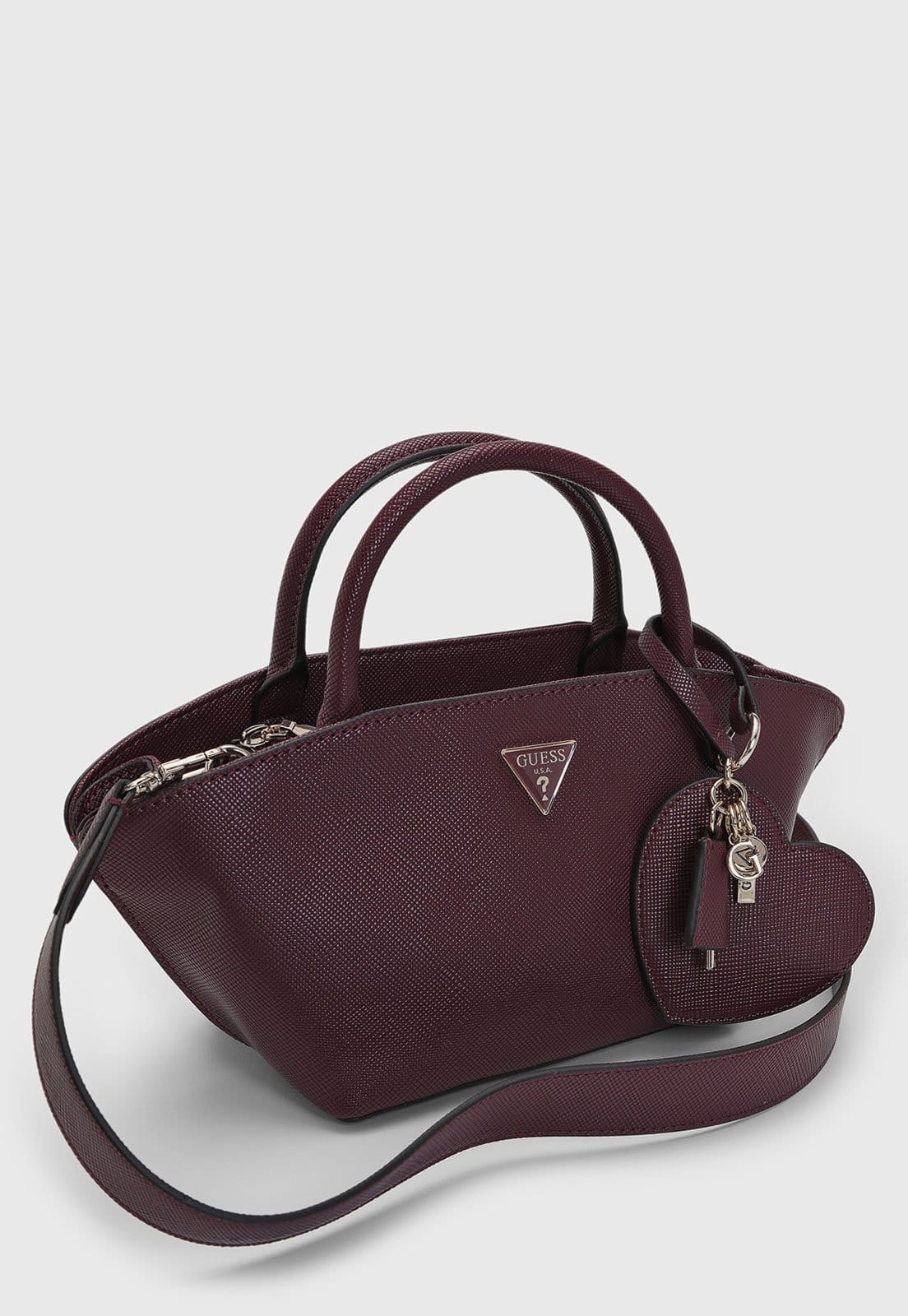 Vista 2 Bolsa Grande Guess Trapezoidal Guess vinho