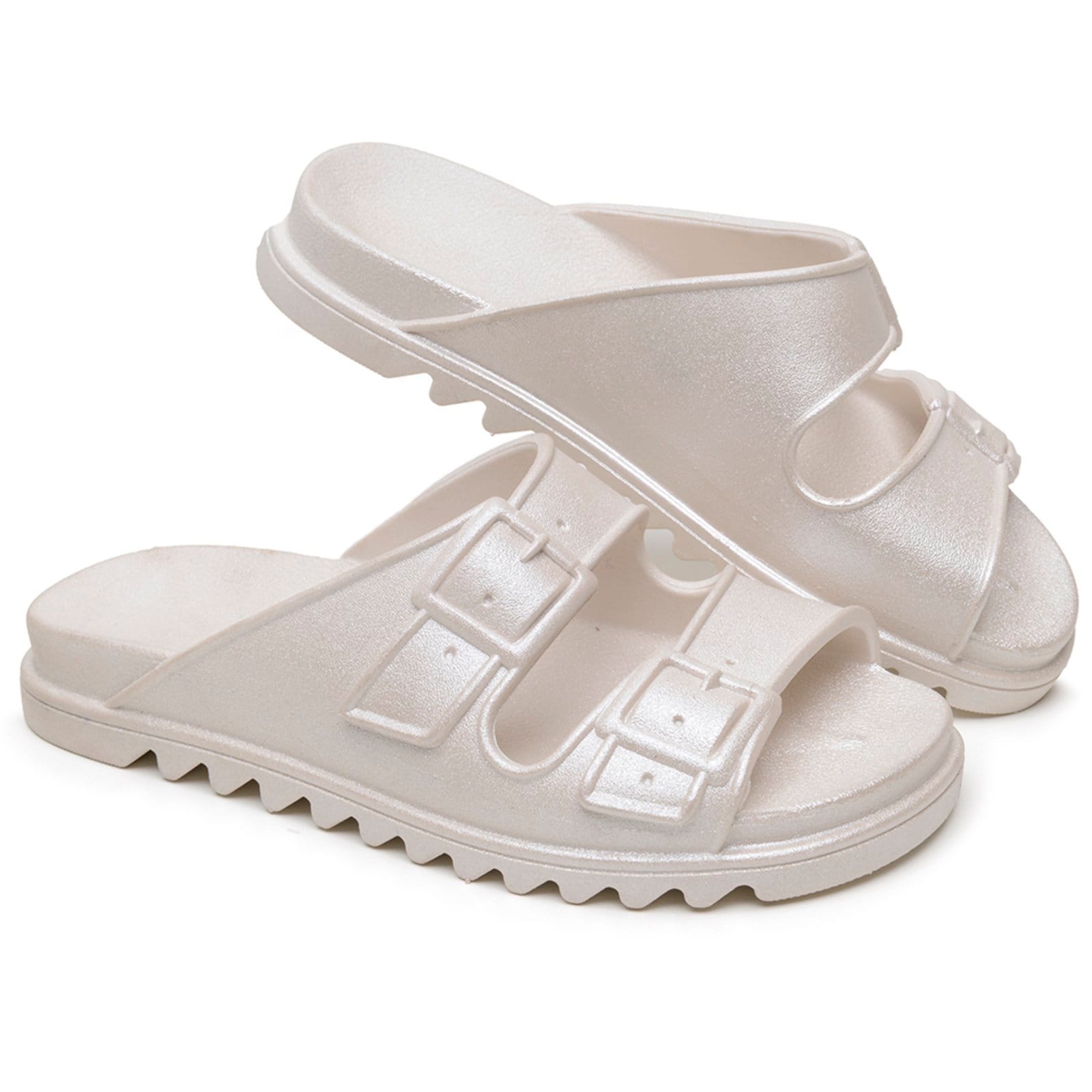 Chinelo Feminino Flat A. Andrade Papete Casual Slide Leve Nuvem Tendência Verão Metalizada