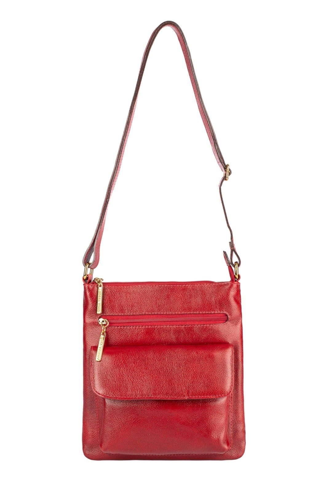 Bolsa pequena transversal de couro liso Alana