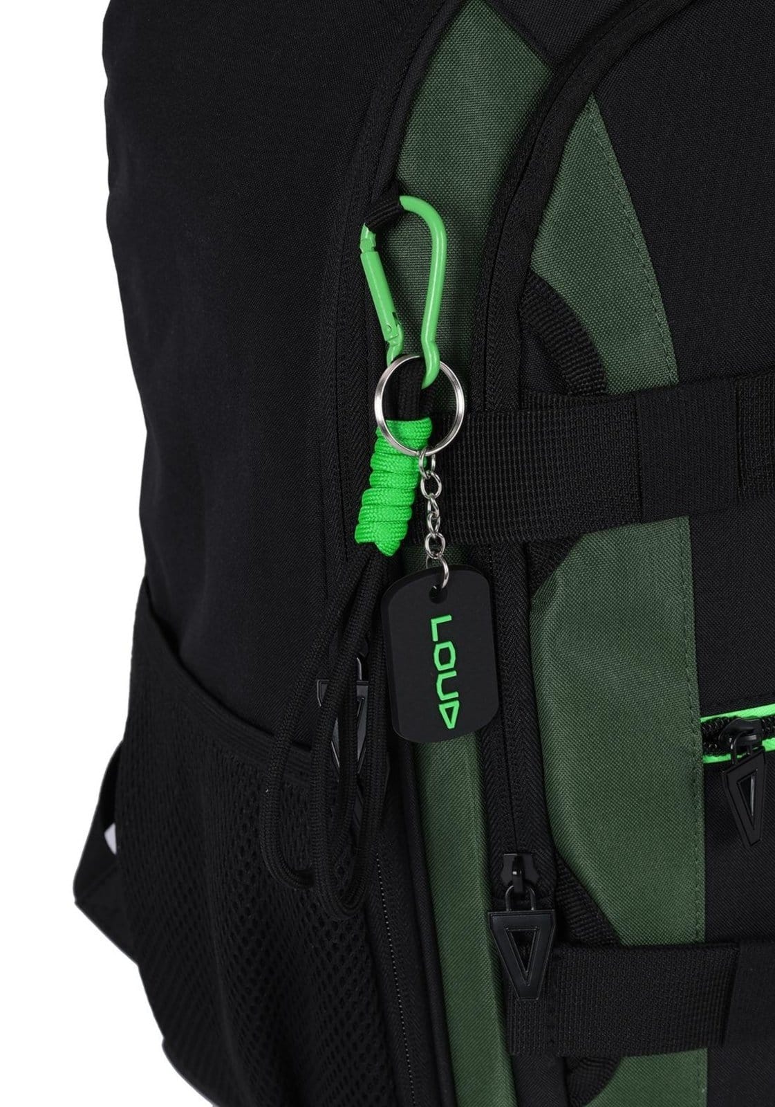 Vista 2 Infantil - Mochila de Costas Média Juvenil Loud com Chaveiro Luxcel verde