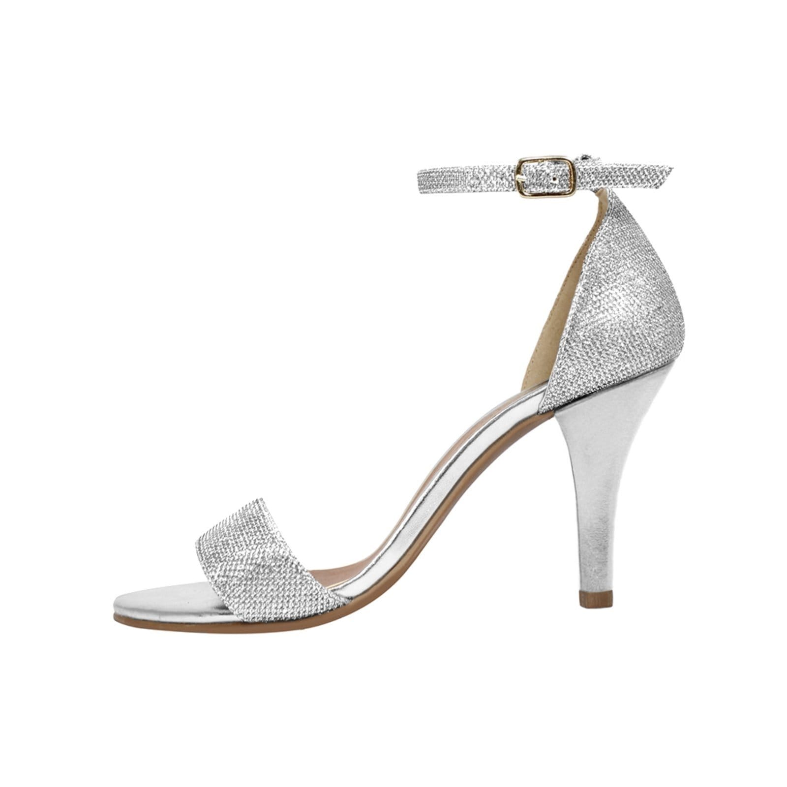 Vista 2 Sandália Salto Alto Fino Luiza Sobreira Glitter Mod. 2186 Luiza Sobreira prata