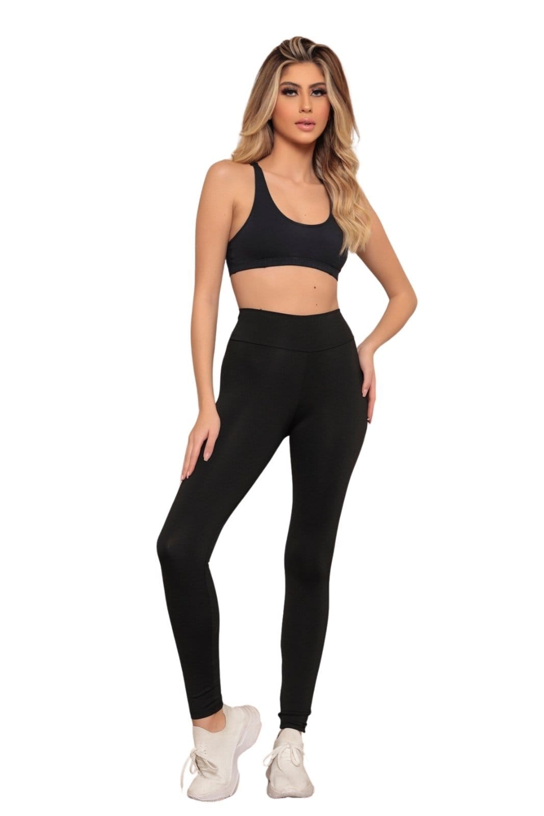 Calça Legging Preta Feminina Cintura Alta com Tecnologia Anti-Odor