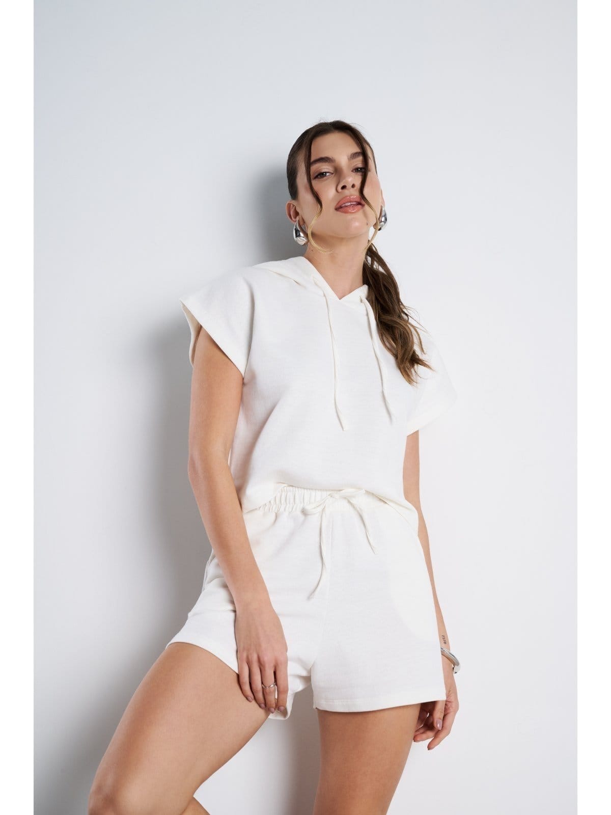 Conjunto Feminino Meujeans Essenza Moletinho Off White