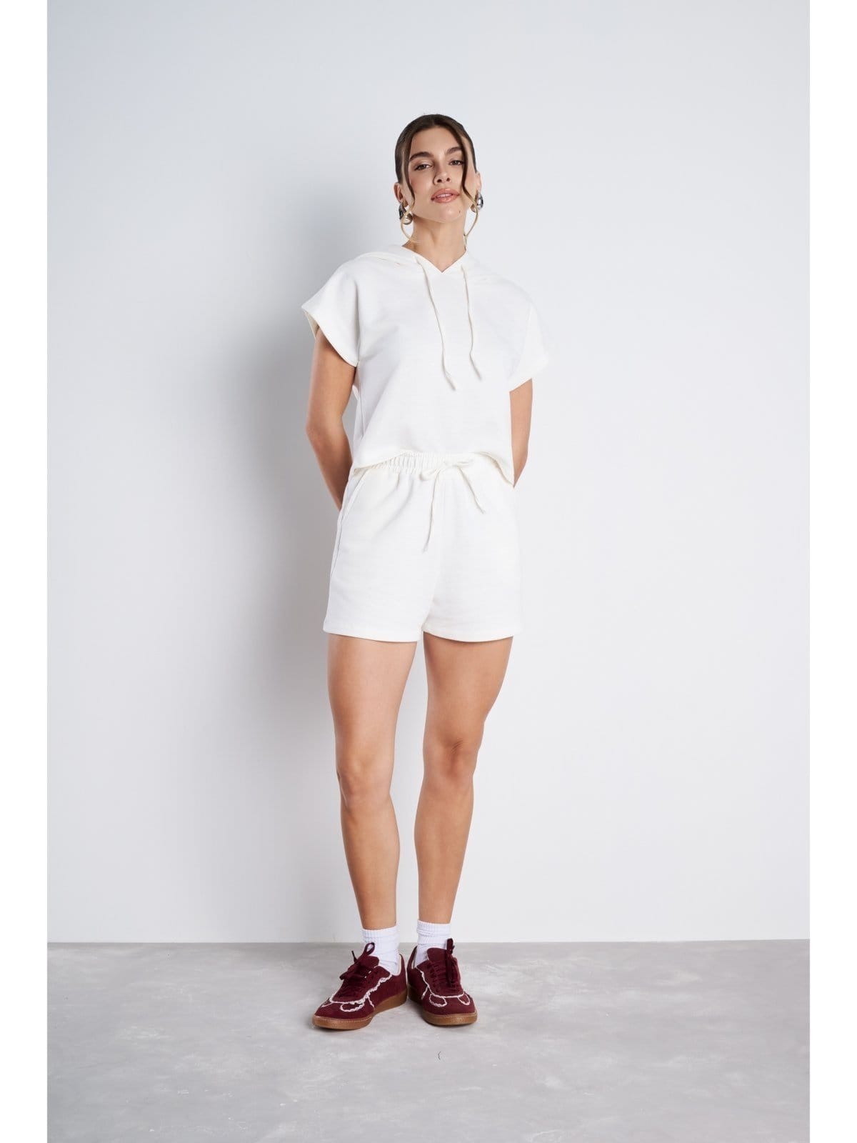 Vista 2 Conjunto Feminino Meujeans Essenza Moletinho Off White Meu Jeans off-white white