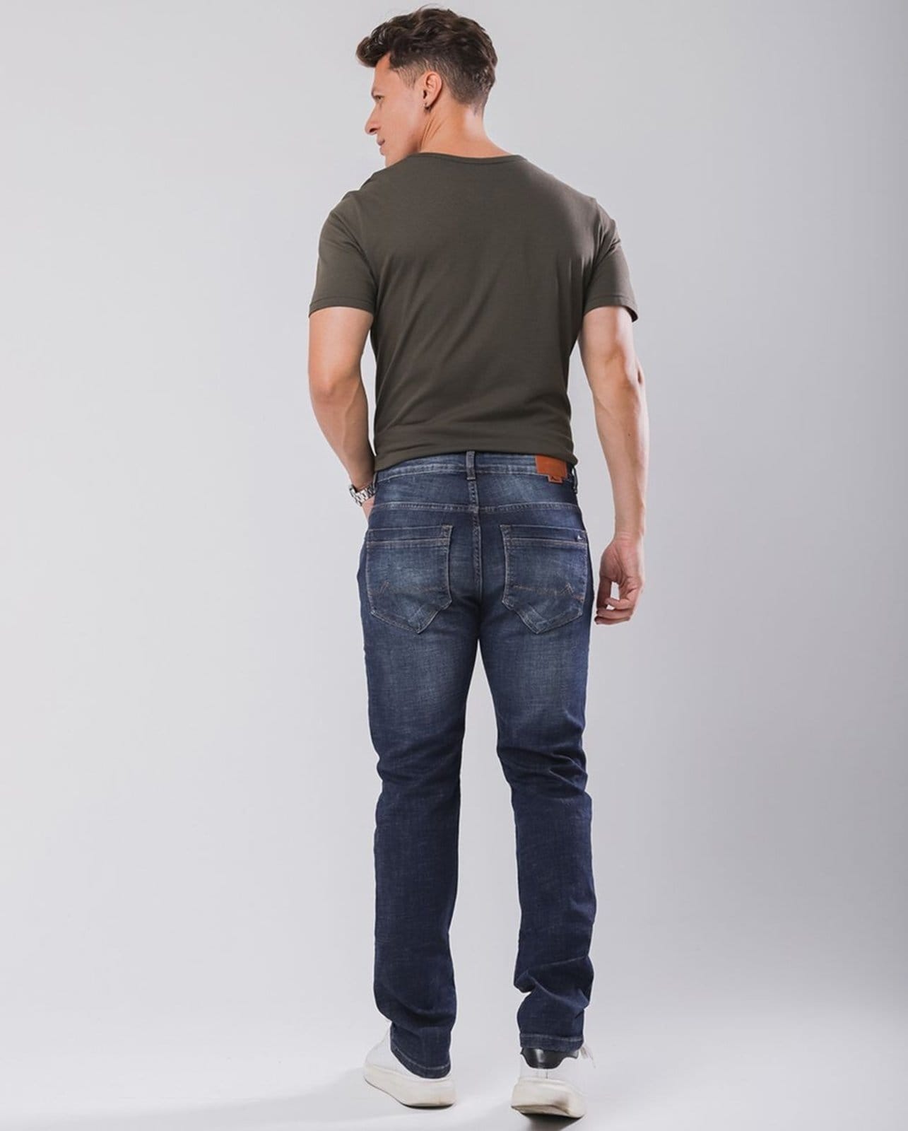 Vista 2 Calça Slim Fit Masculina Detalhes de Puídos 23785 Sujinha Consciência jeans