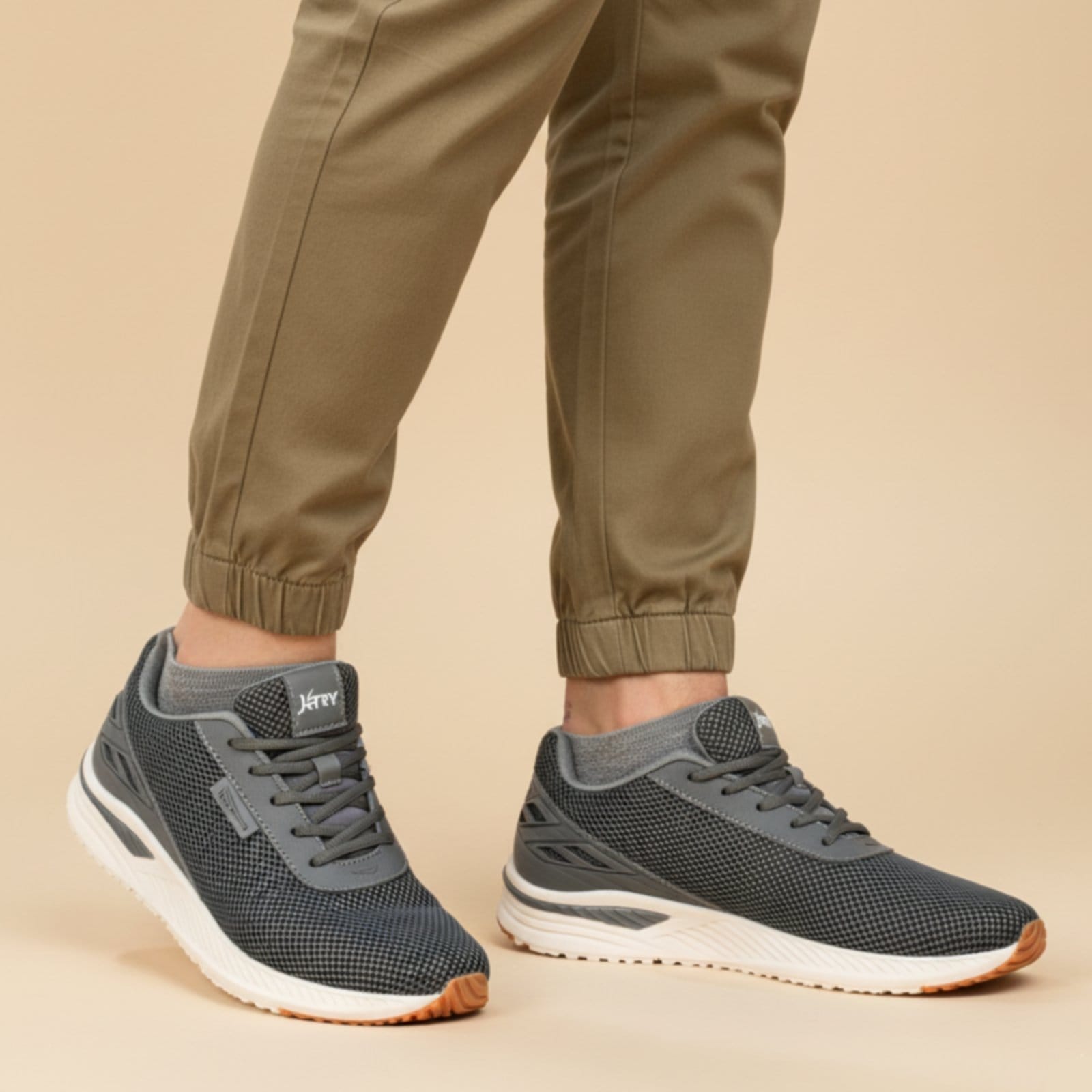 Vista 2 Tênis Masculino Running Zeus Esportivo de Academia Conforto Sapatofran cinza