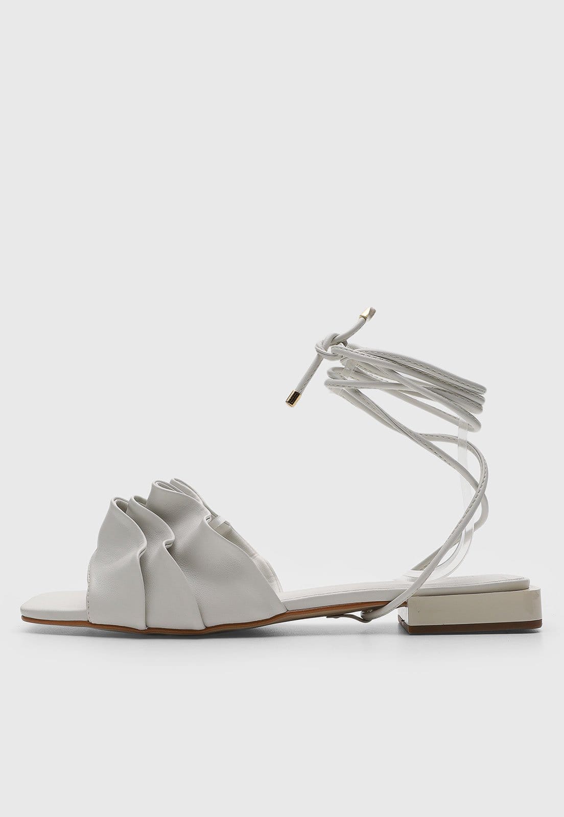 Rasteira Fechada Feminina Lança Perfume Amarração Branca