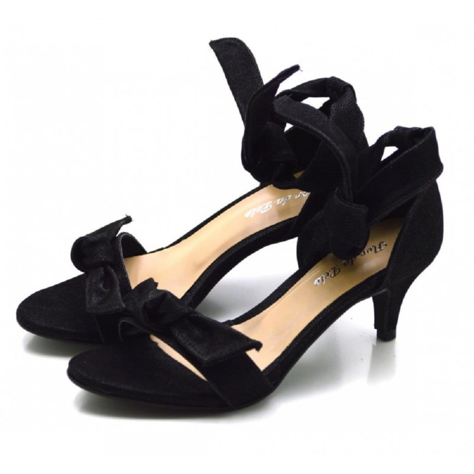 Sandália Feminina Salto Baixo Fino Com Amarração ENVIO JÁ