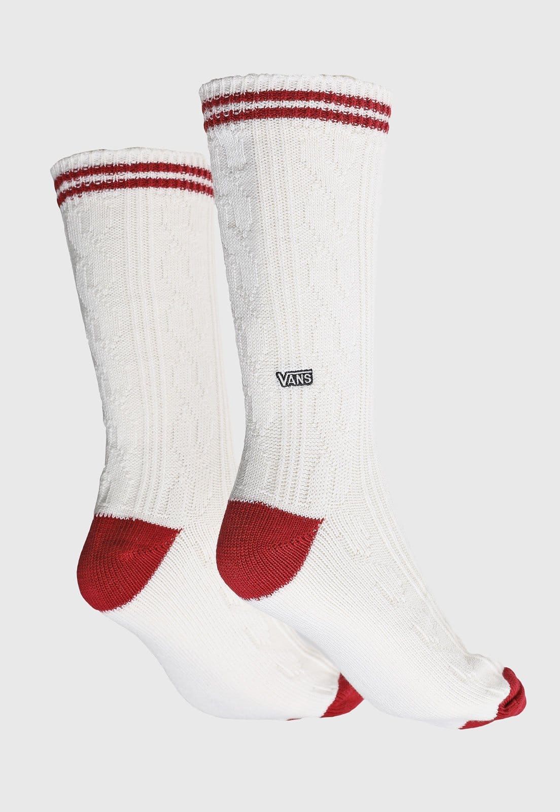 Meia Feminina Vans Larrea Crew Branca e Vermelha - 2