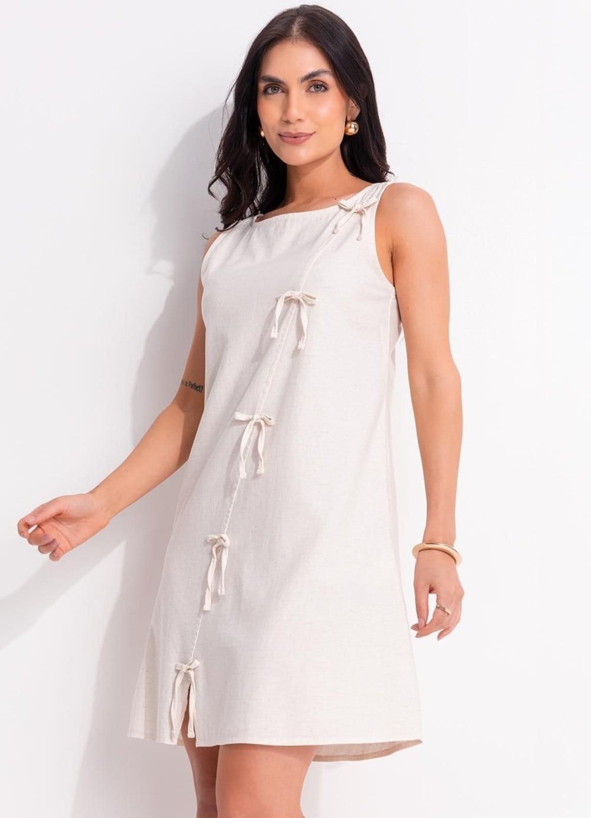 Vestido Em Linho Quintess Natural