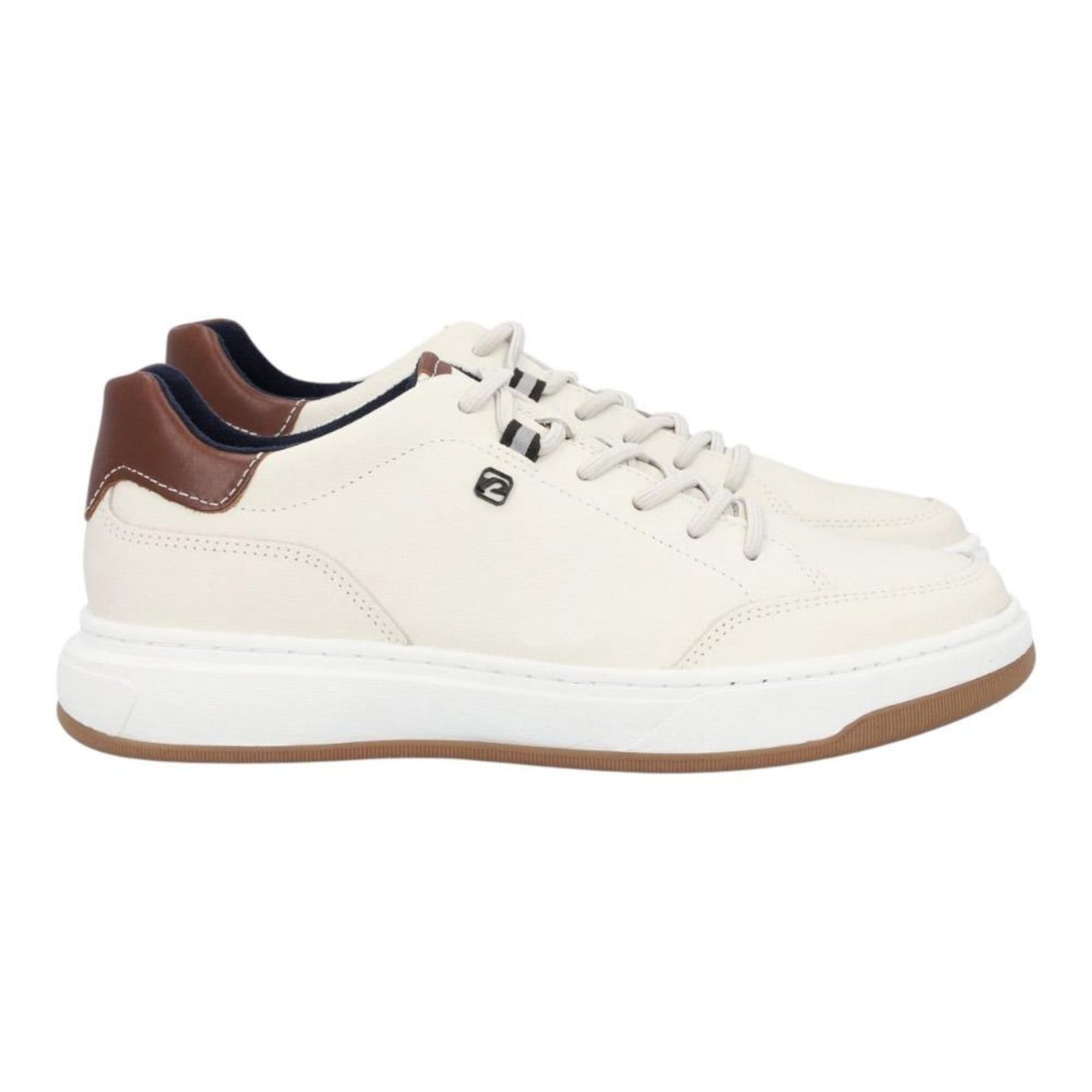 Tênis Sapatênis Pegada Ways Amortech Couro Off White Off-white