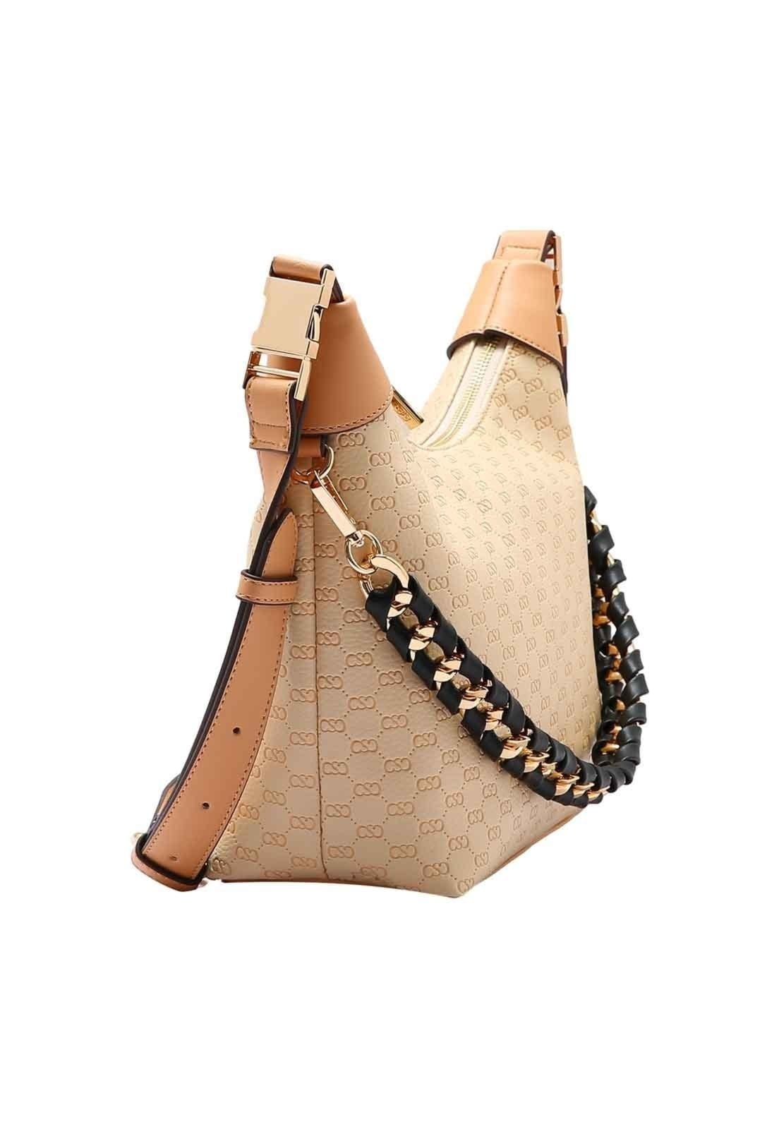 Vista 2 Bolsa Feminina Chenson Original Luxury Monograma Mão 3485048 Chenson bege