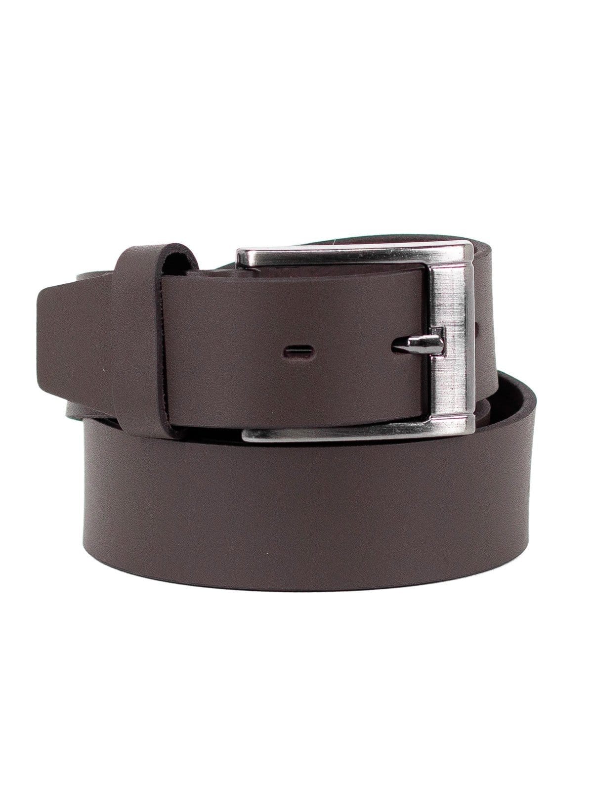 Cinto Masculino Fasolo Social Couro Liso Soleta Malboro Confortável Café Fivela Niquelada - 2