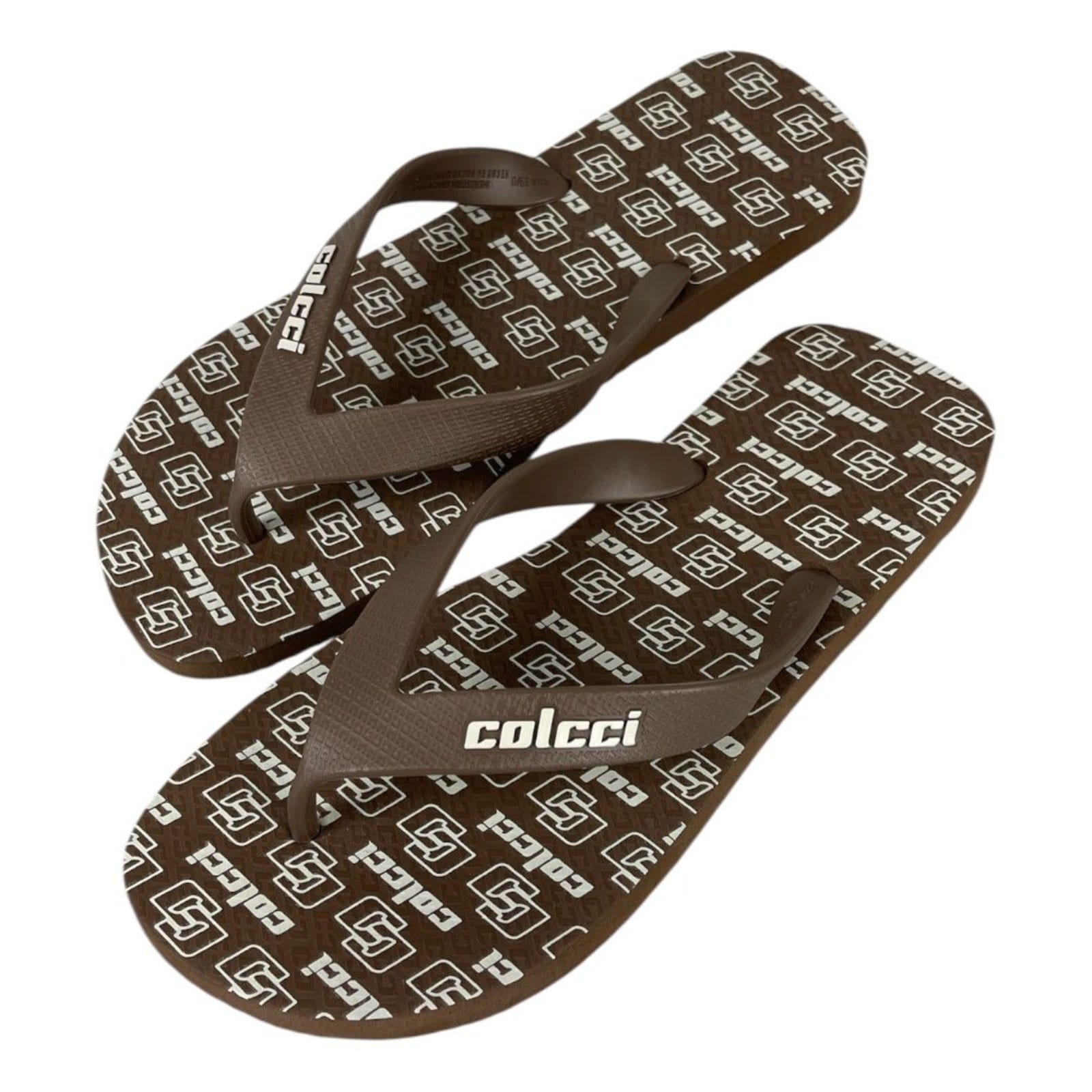 Vista 2 Chinelo Masc Monograma Café Colcci marrom