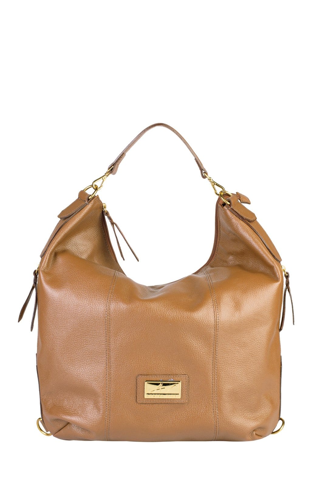 Bolsa saco mochila em couro liso Charlote