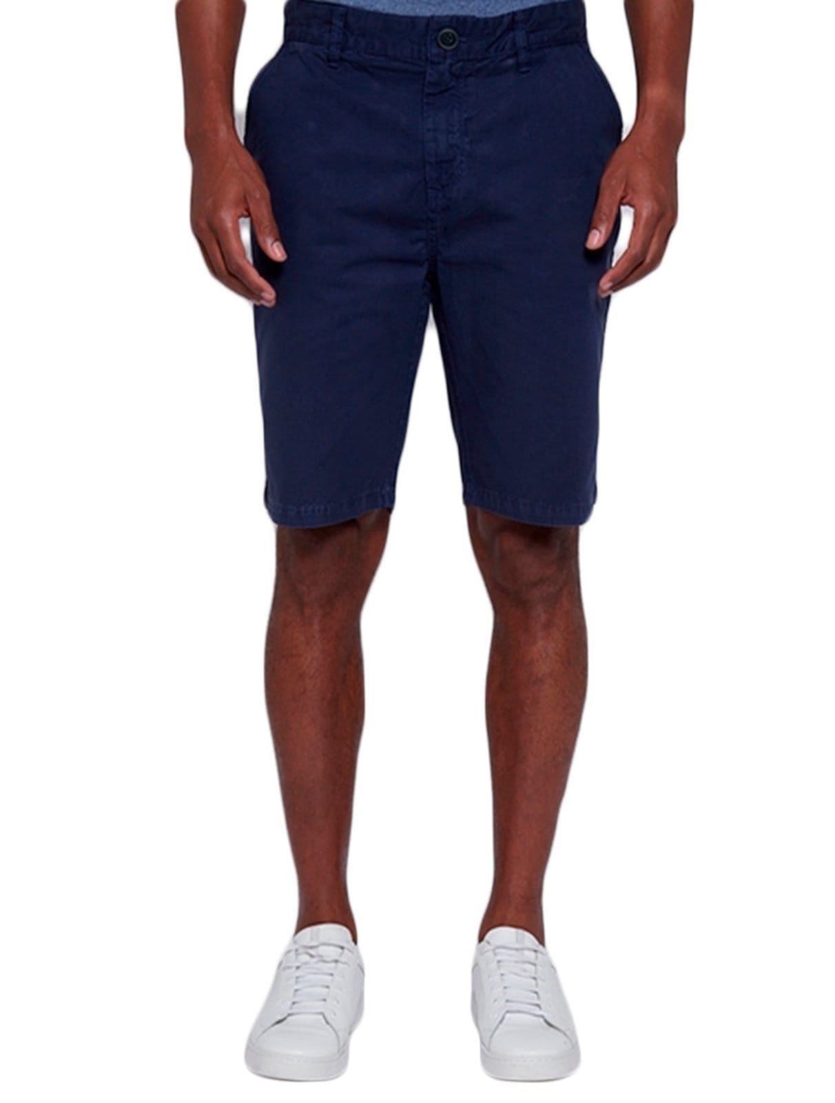 Vista 2 Bermuda Dudalina Masculina Sarja Chino Comfort Tinturada Marinho Dudalina azul/azul marinho azul