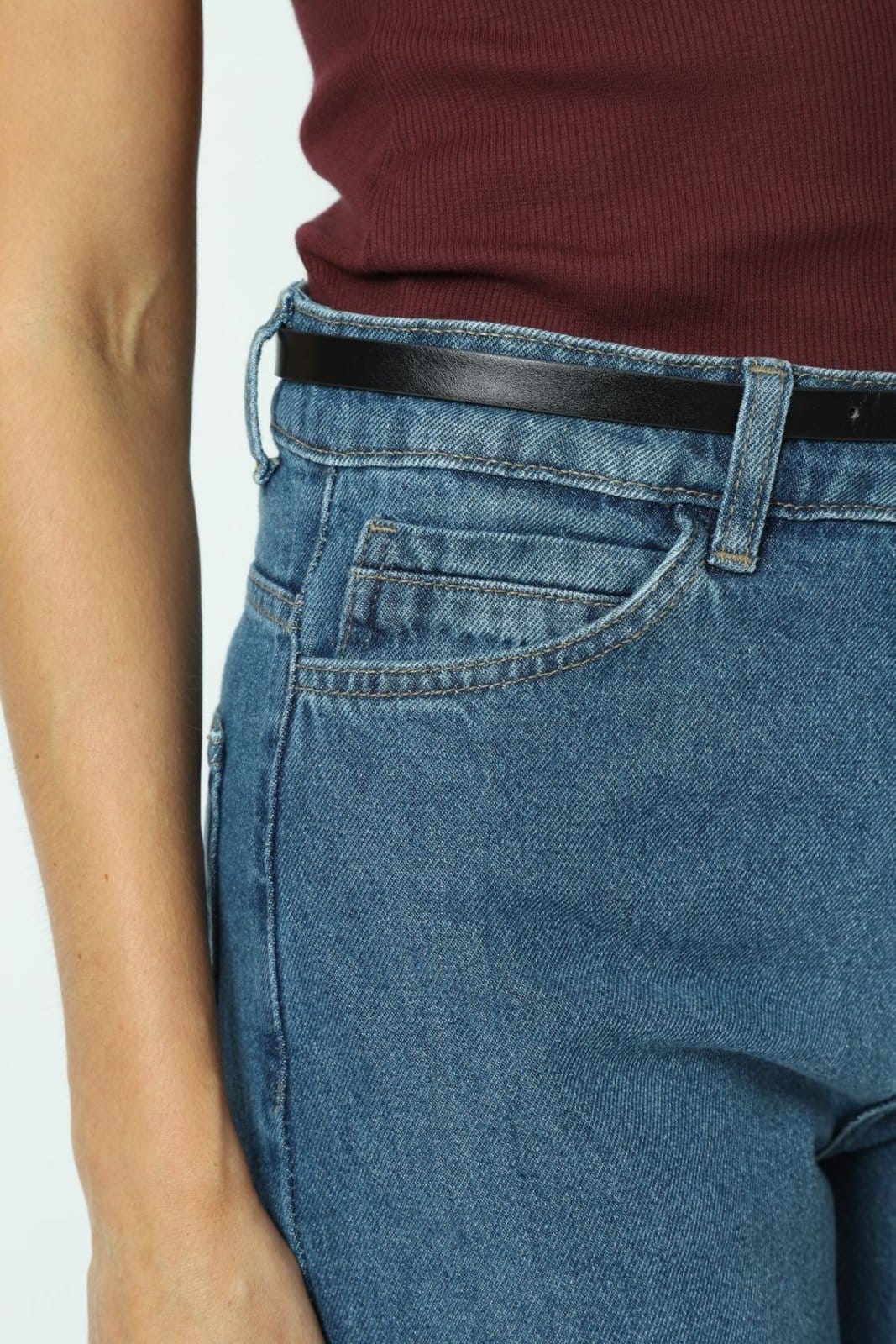 Vista 2 Calça Jeans Reta Jeans Médio 46 Gazzy azul