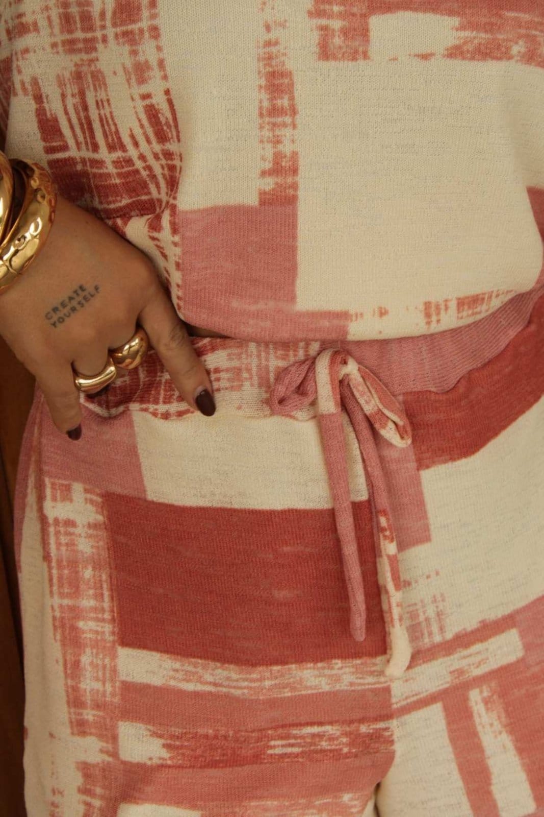 Vista 2 Short Vanibele Malha Rosa Vanibele estampado/rosa rosa