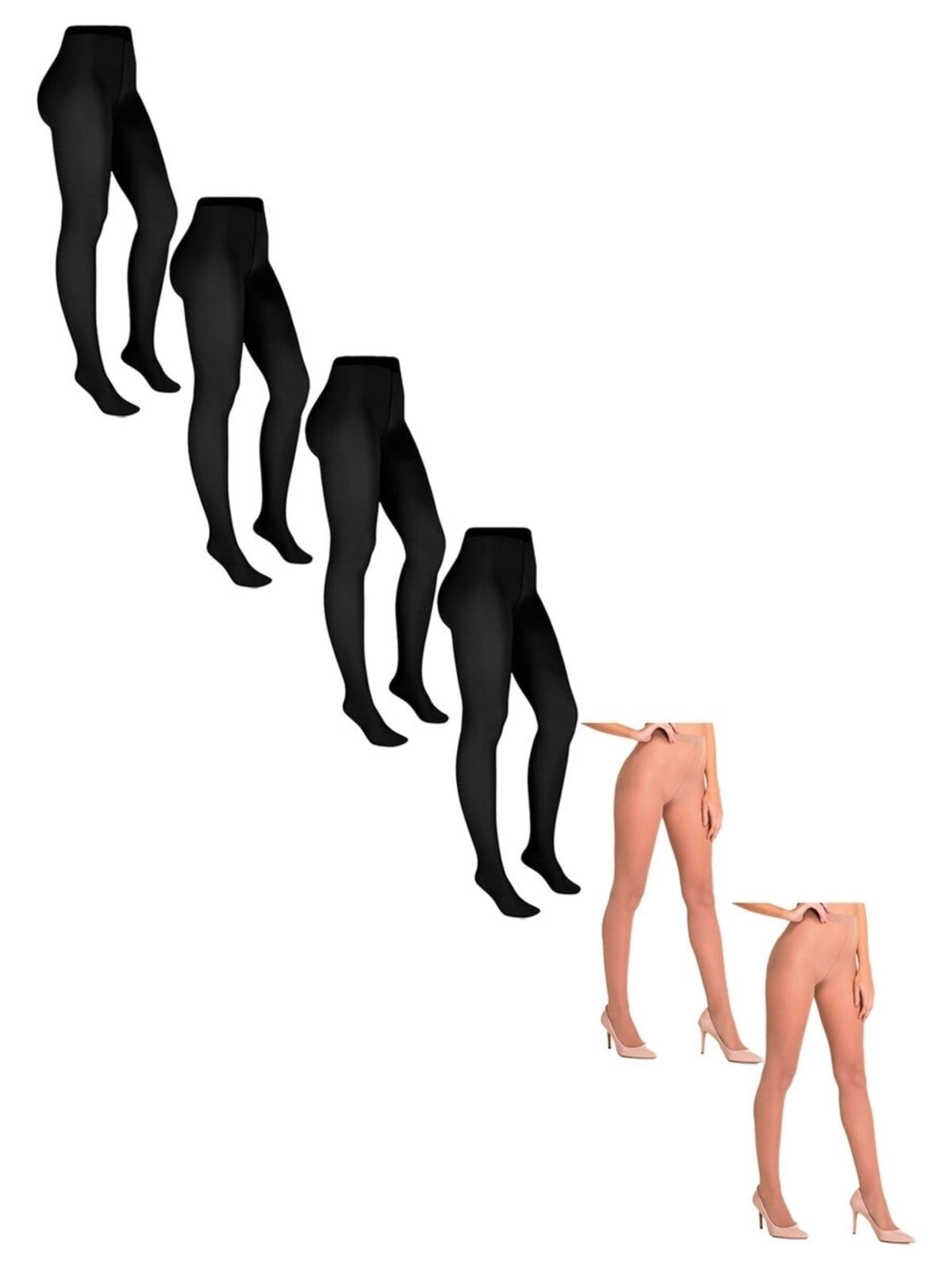 Kit com 6 Meias Calças Fio 20 Europeu Trifil 6308 1xg