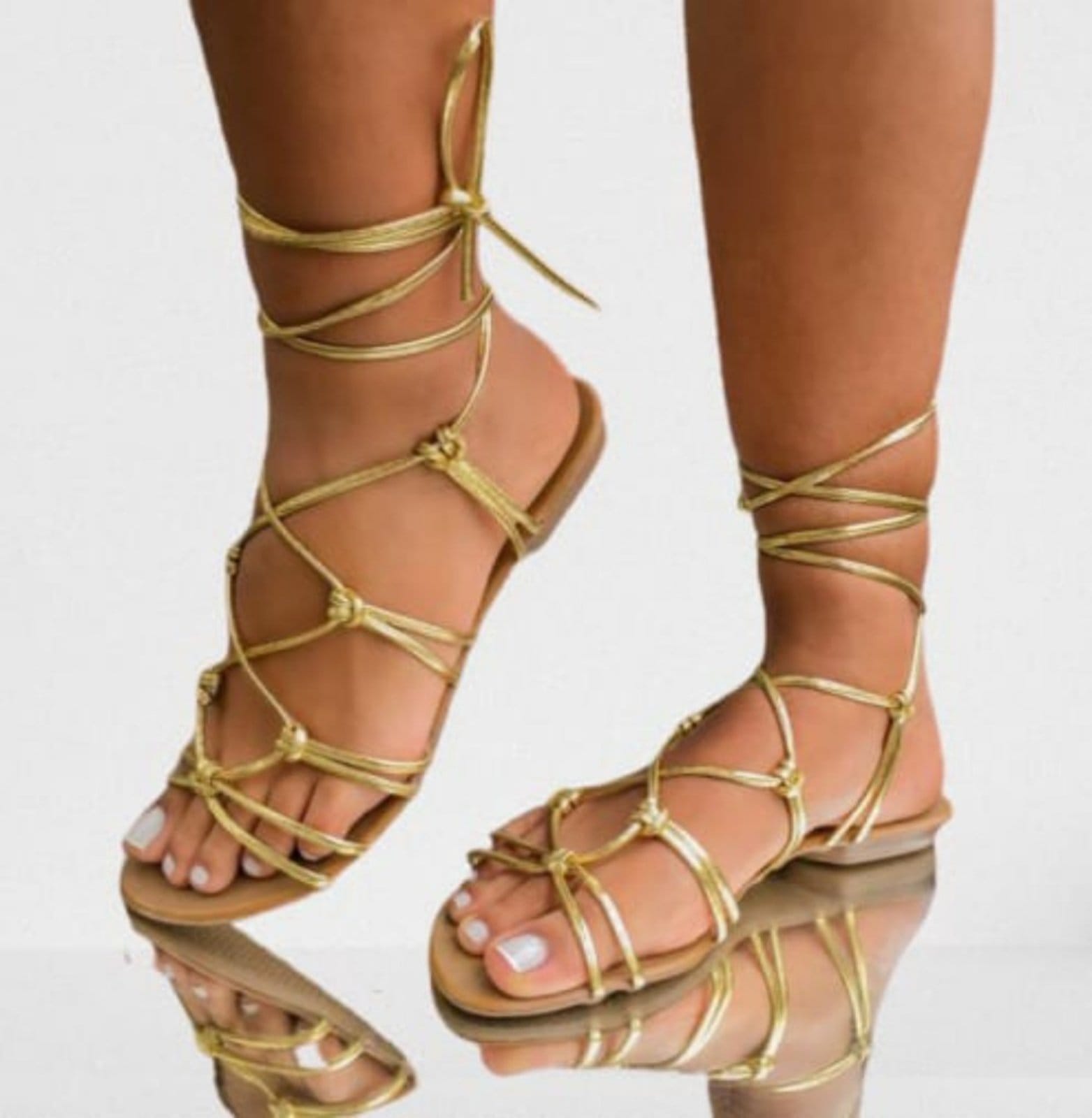 Vista principal Rasteira Delazari Metalizada Dourada Delazari dourado