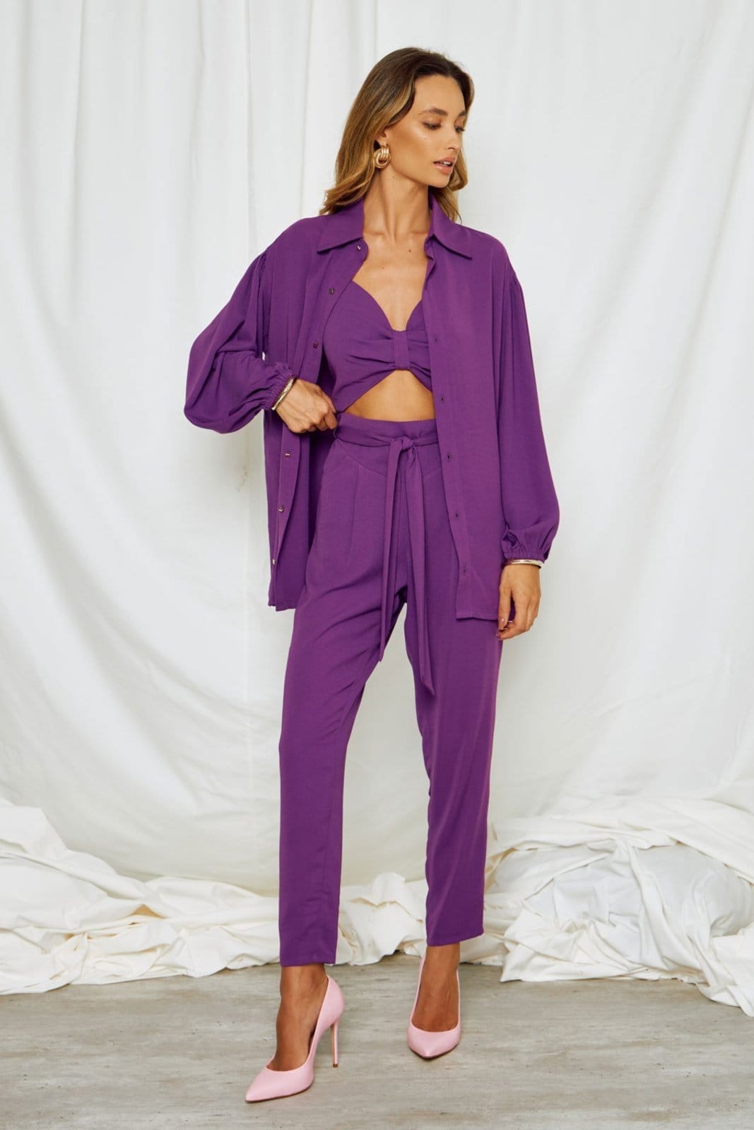 Calça Vanibele Crepe Violeta