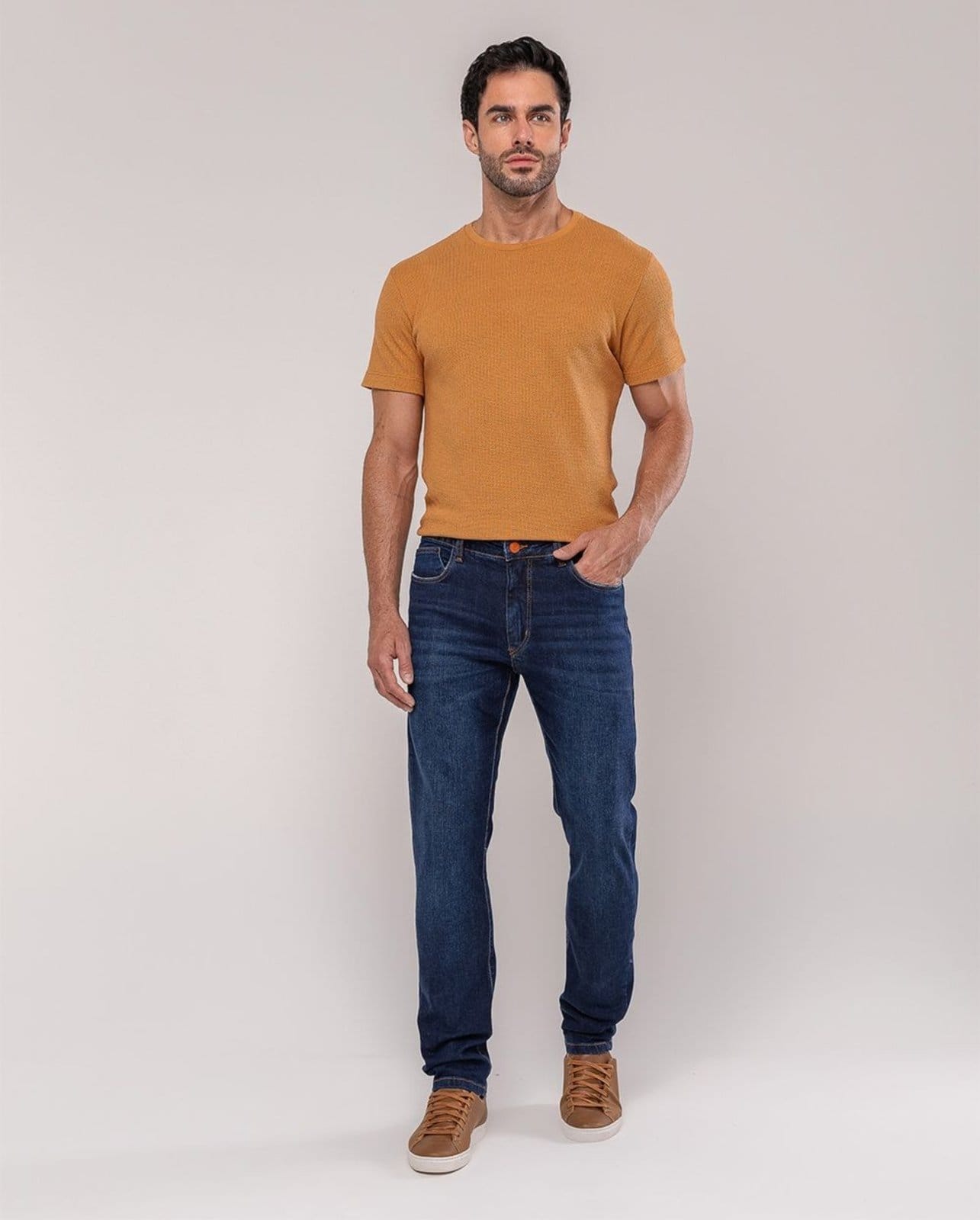 Calça Slim Fit Masculina 25157 Escura