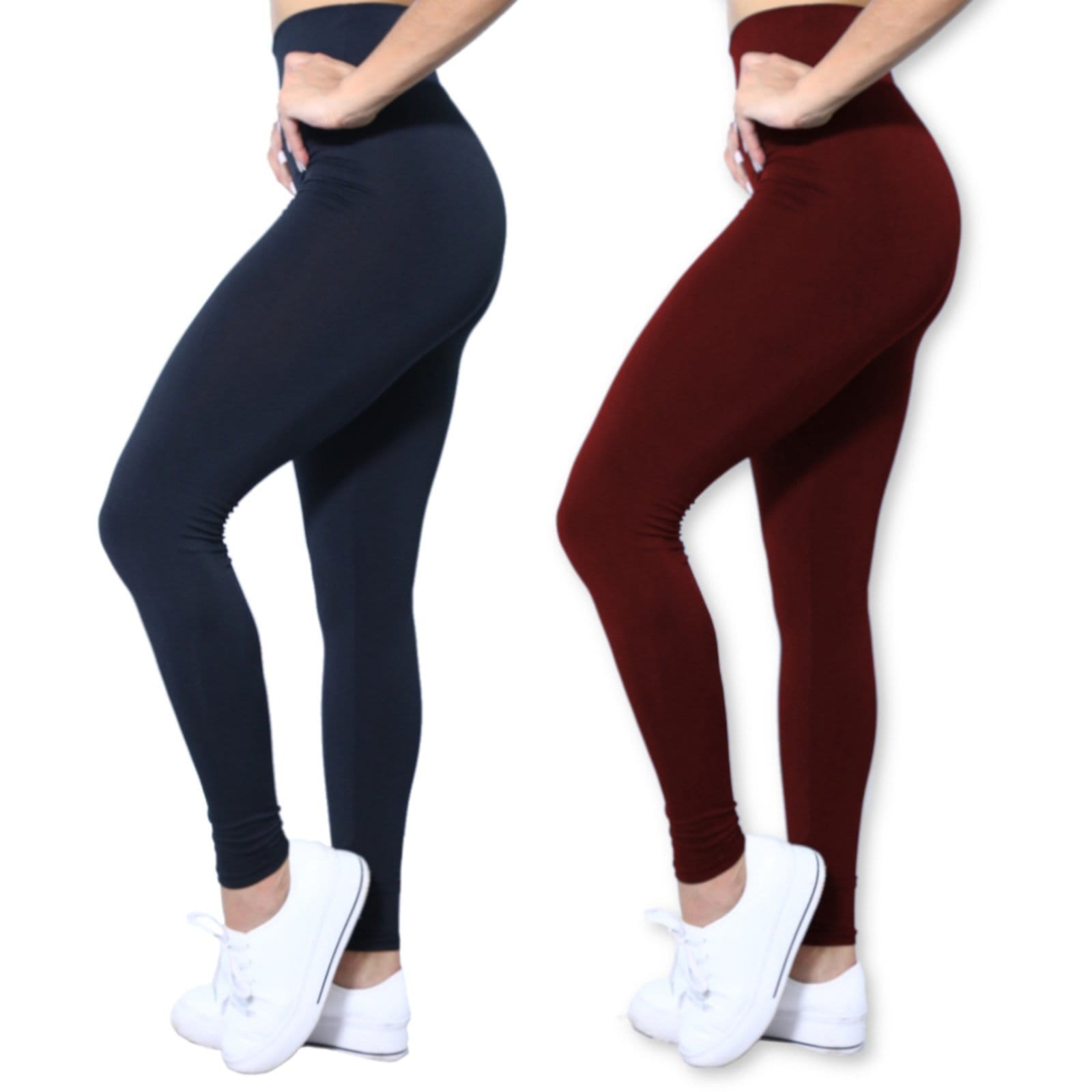 Kit 2 Calças Legging Heide Ribeiro Leg Silver Fitness Vinho e