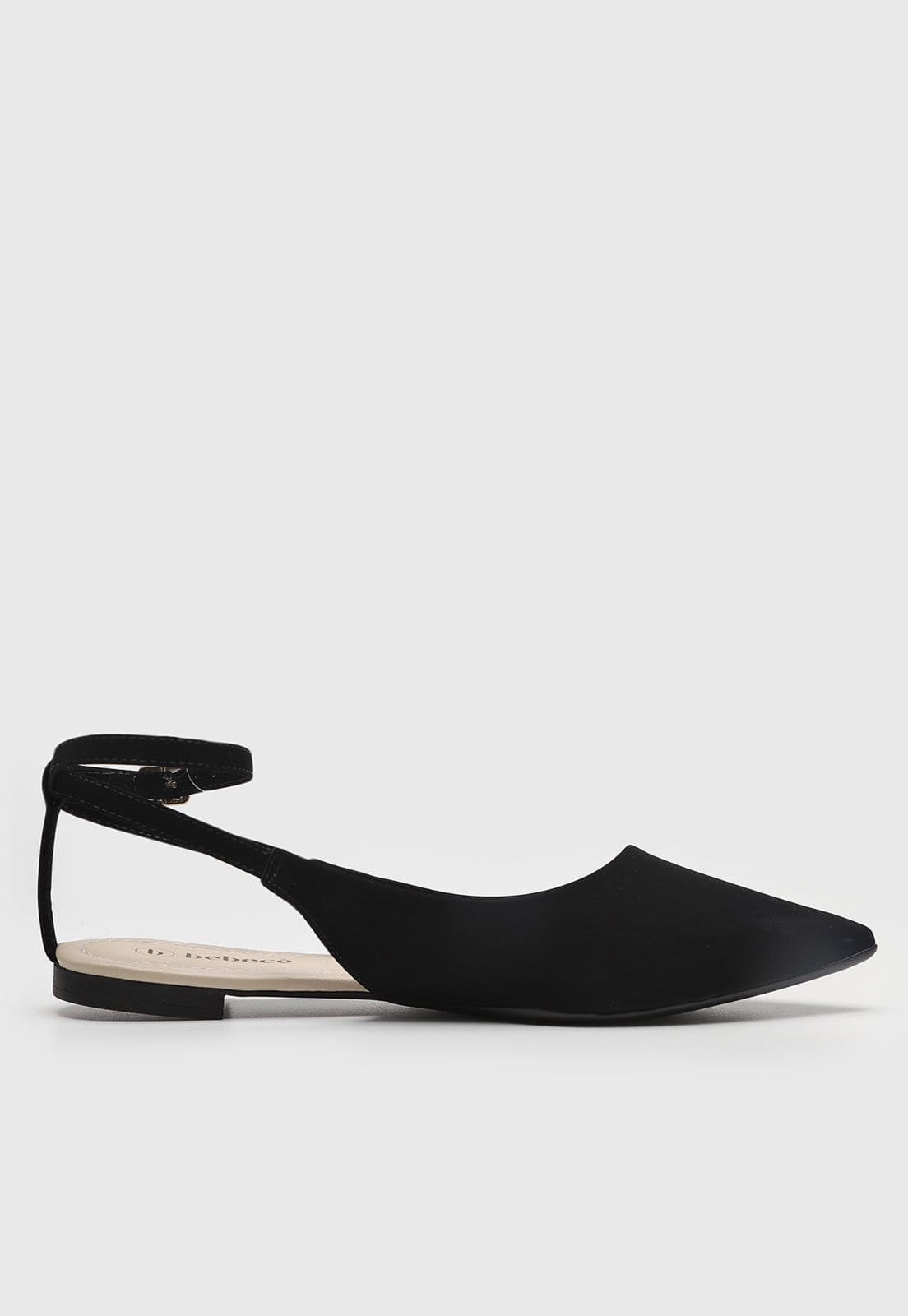 Vista 2 Sapatilha Feminina cê Ponta Fina Preta BEBECÊ preto